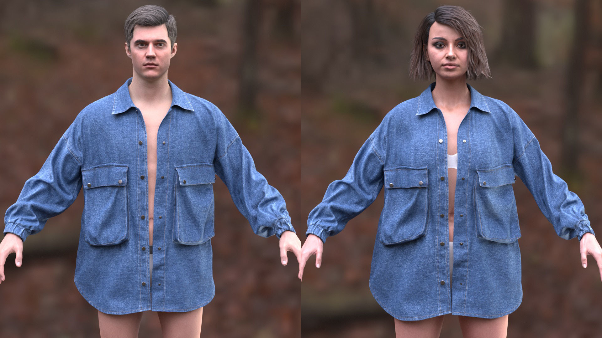 Jacket 36 - All MH Bodies and UE5 Skeletons - Rigged Low-poly 3D model_11