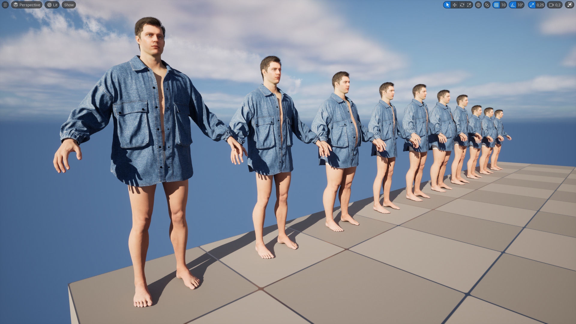 Jacket 36 - All MH Bodies and UE5 Skeletons - Rigged Low-poly 3D model_19