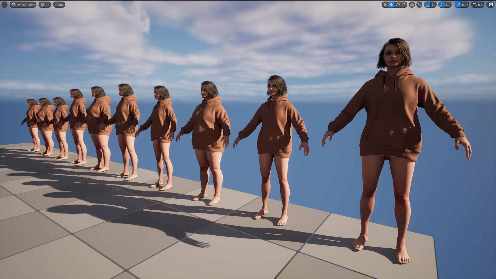 Hoodie 35 - All MH Bodies and UE5 Skeletons - Rigged Low-poly 3D model_17