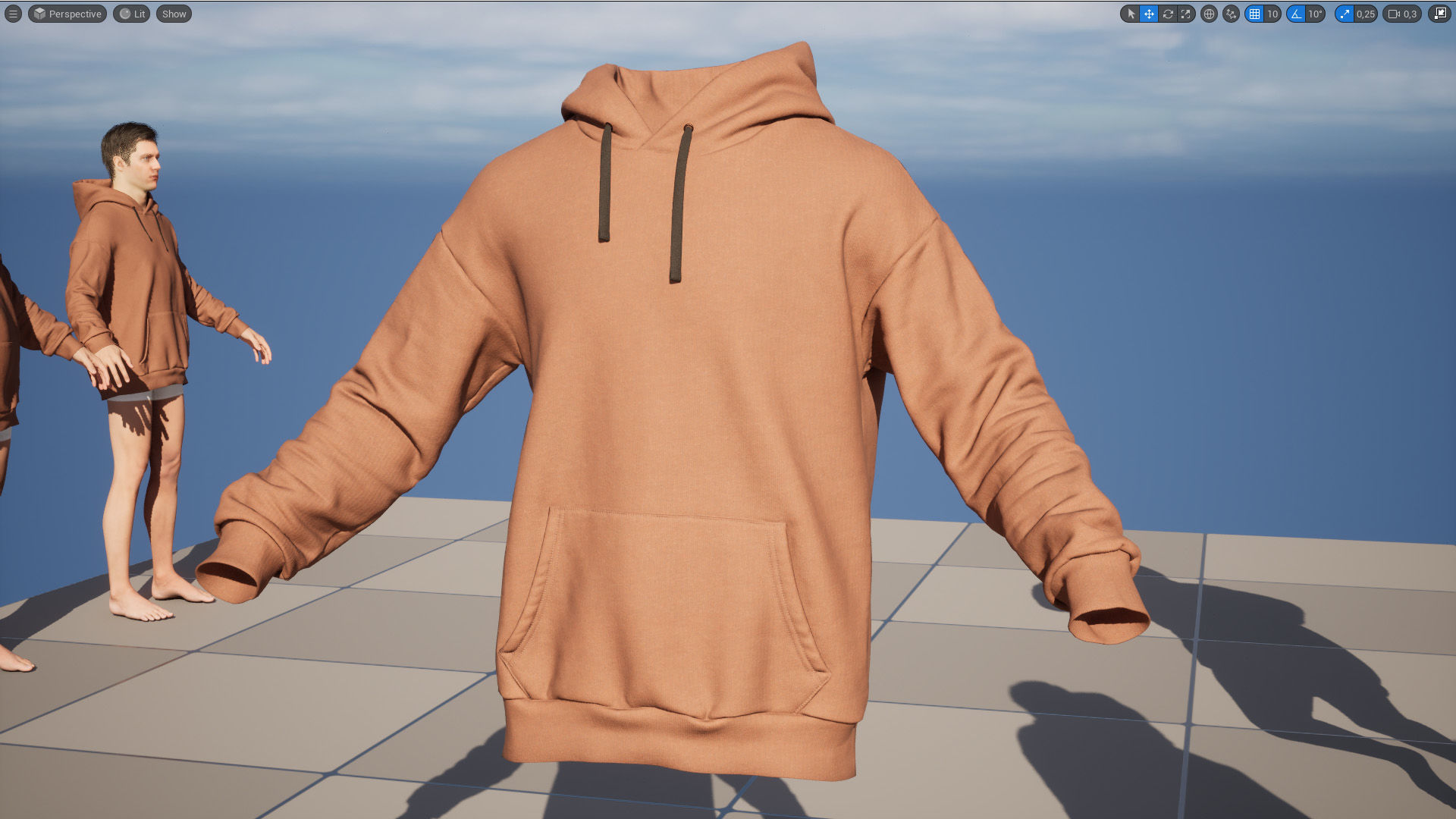 Hoodie 35 - All MH Bodies and UE5 Skeletons - Rigged Low-poly 3D model_19