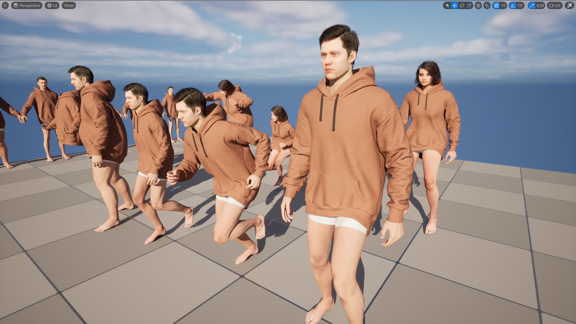 Hoodie 35 - All MH Bodies and UE5 Skeletons - Rigged Low-poly 3D model_15