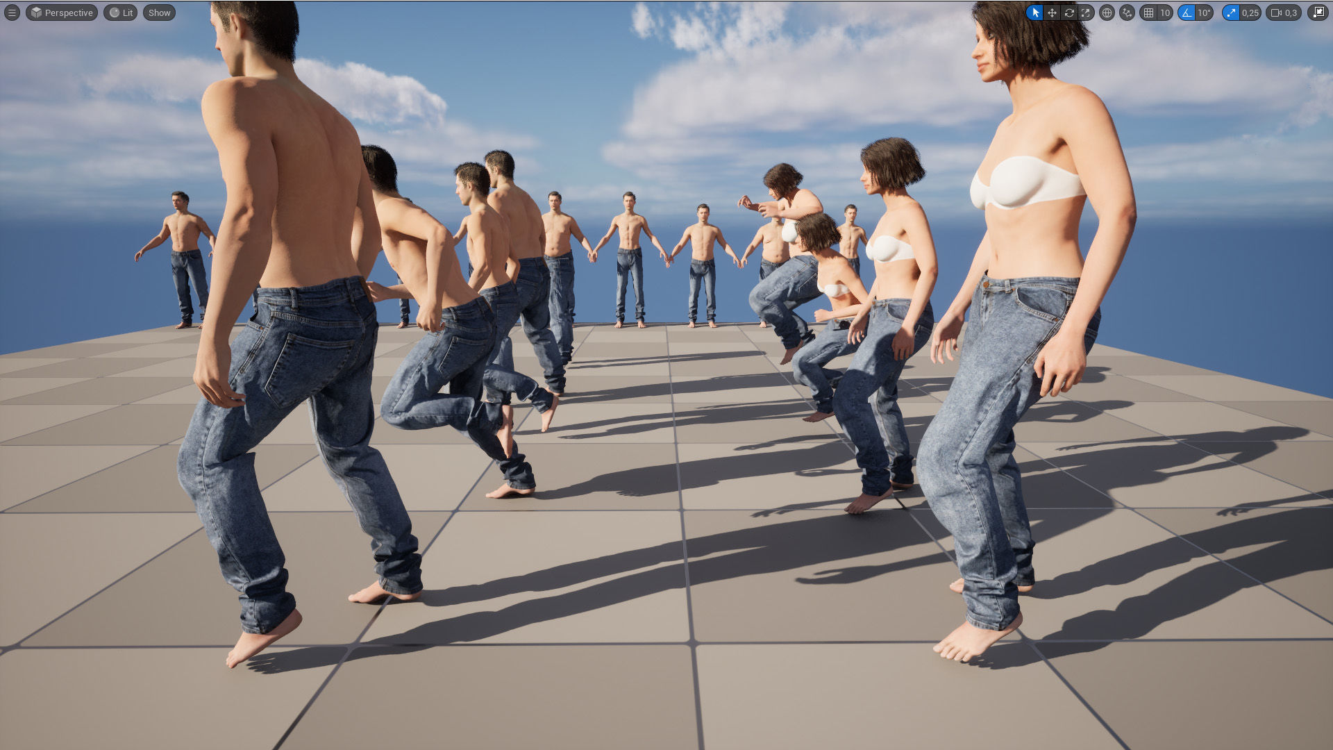 Jeans 34 - All MH Bodies and UE5 Skeletons - Rigged Low-poly 3D model_18