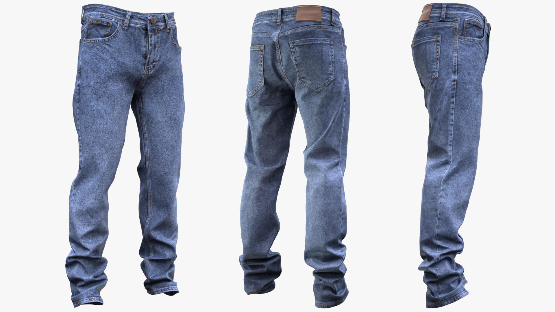 Jeans 34 - All MH Bodies and UE5 Skeletons - Rigged Low-poly 3D model_4