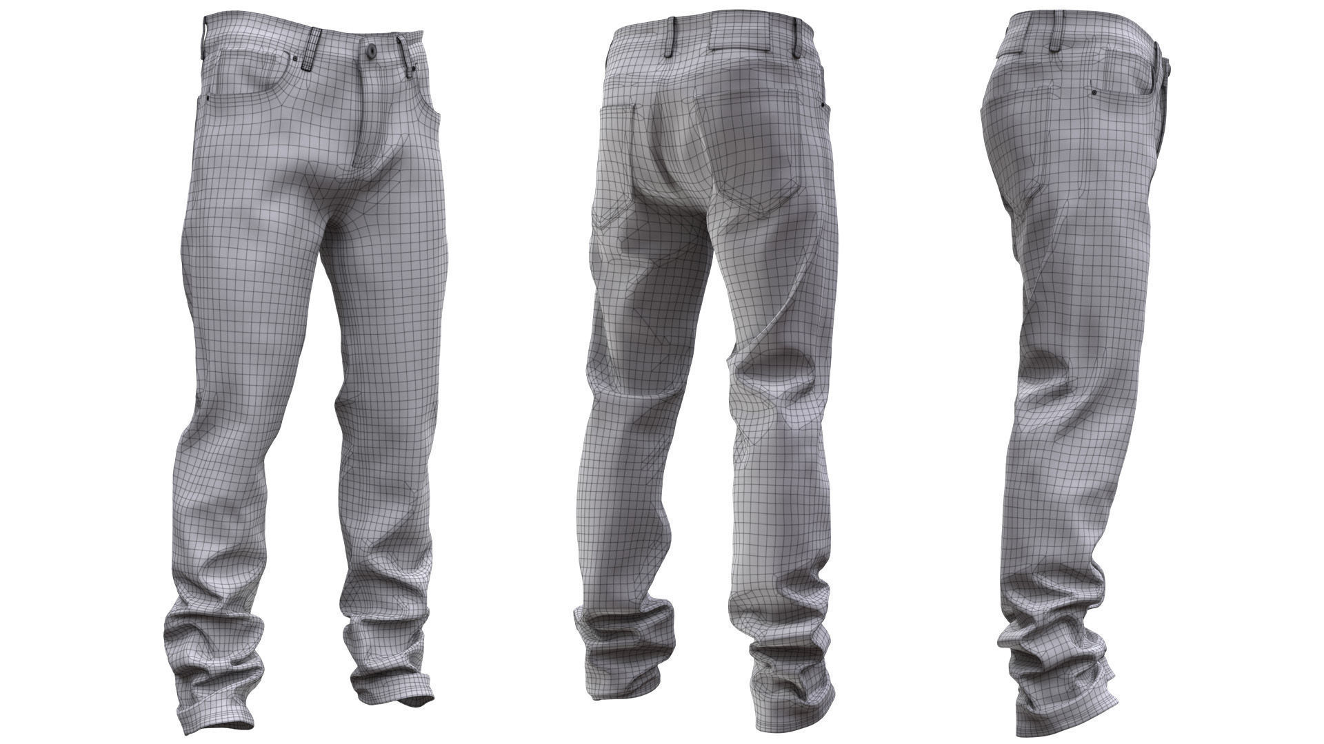 Jeans 34 - All MH Bodies and UE5 Skeletons - Rigged Low-poly 3D model_21