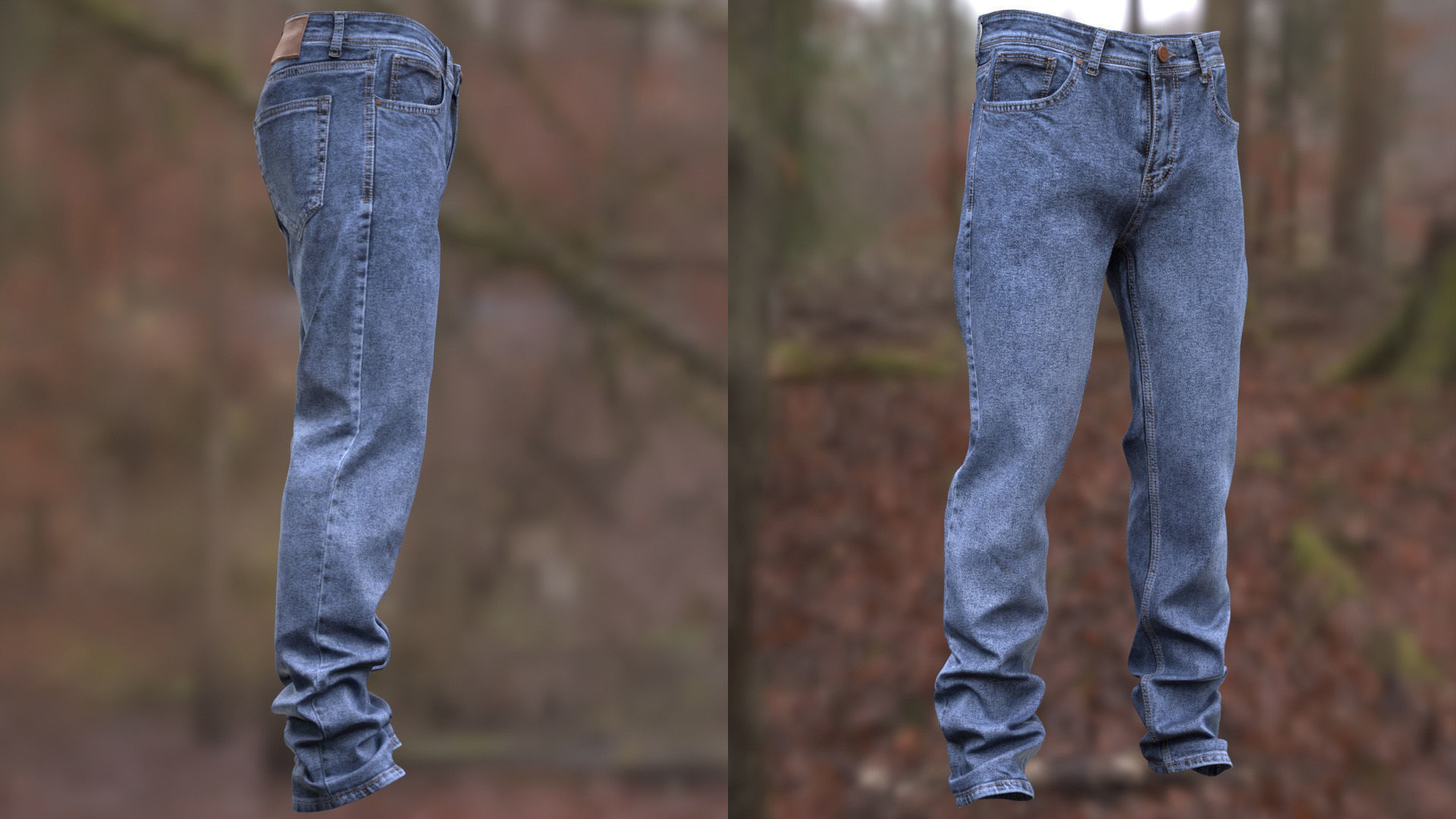 Jeans 34 - All MH Bodies and UE5 Skeletons - Rigged Low-poly 3D model_11