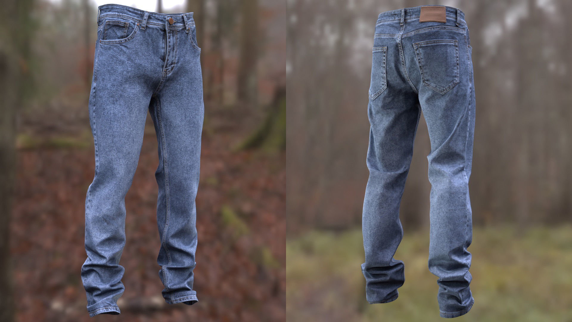 Jeans 34 - All MH Bodies and UE5 Skeletons - Rigged Low-poly 3D model_6