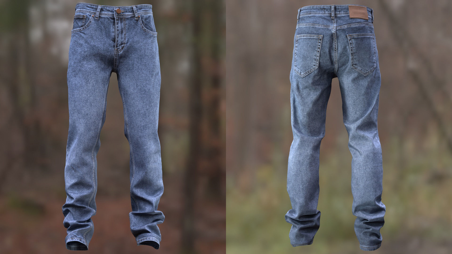Jeans 34 - All MH Bodies and UE5 Skeletons - Rigged Low-poly 3D model_7
