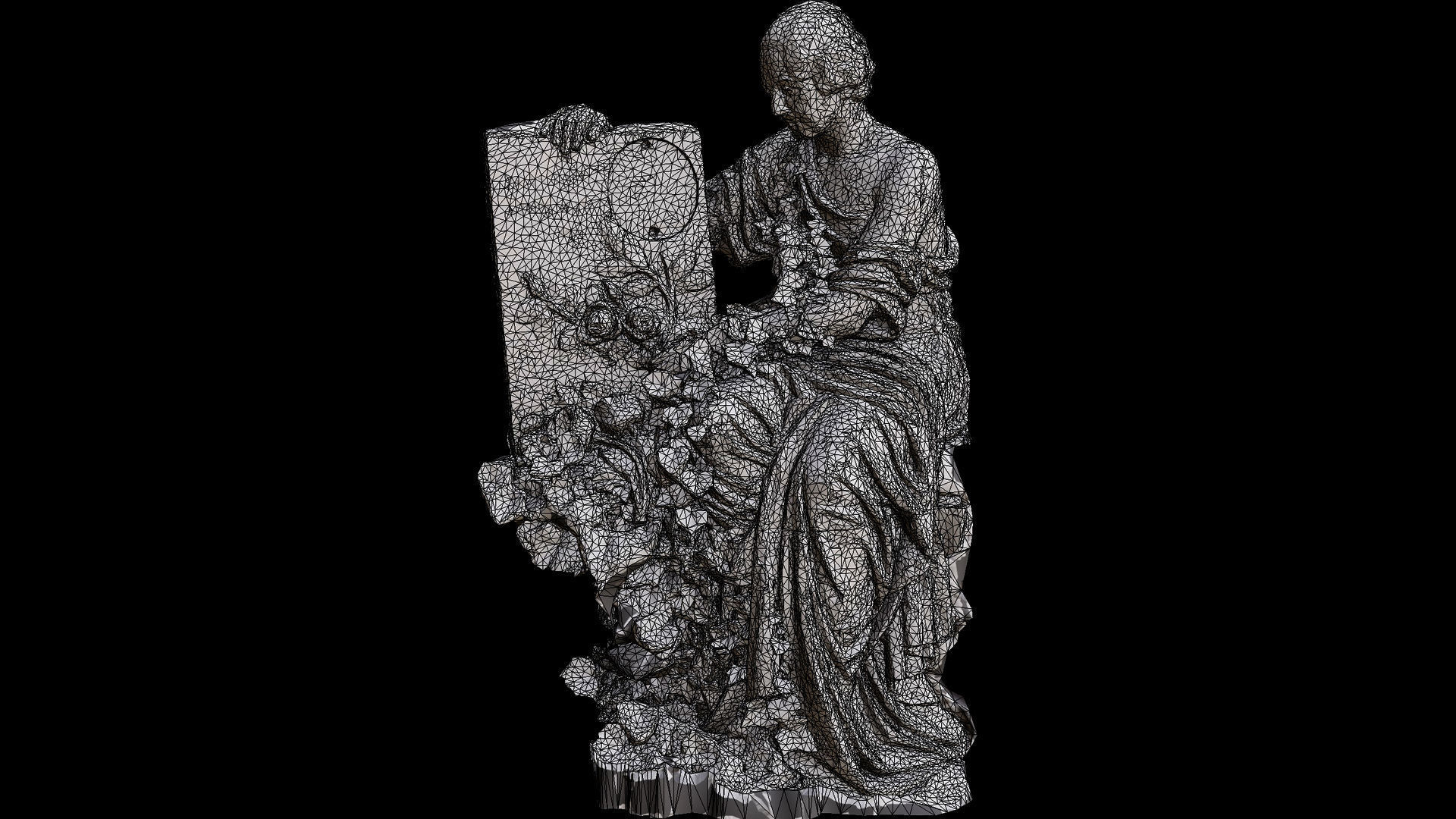 sculpture ancient monument abandoned ruins photogrammetry Low-poly 3D model_5