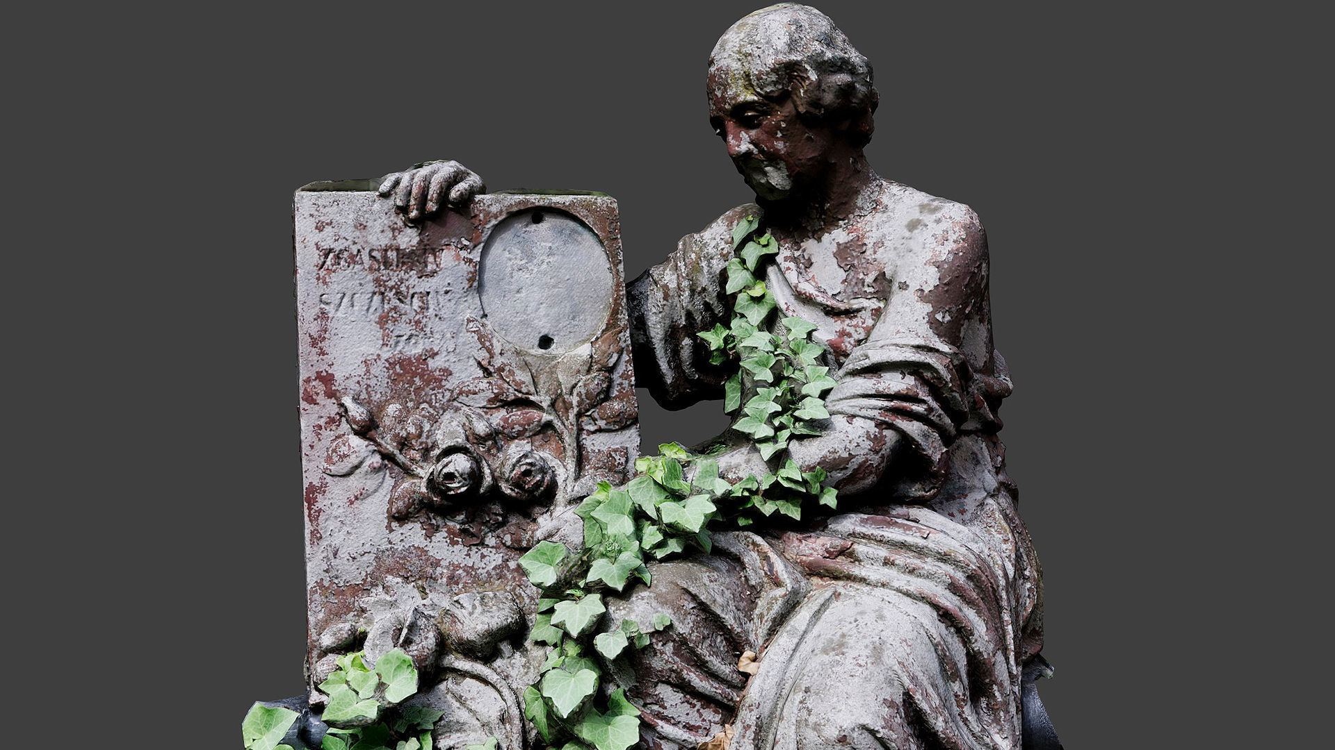 sculpture ancient monument abandoned ruins photogrammetry Low-poly 3D model_3