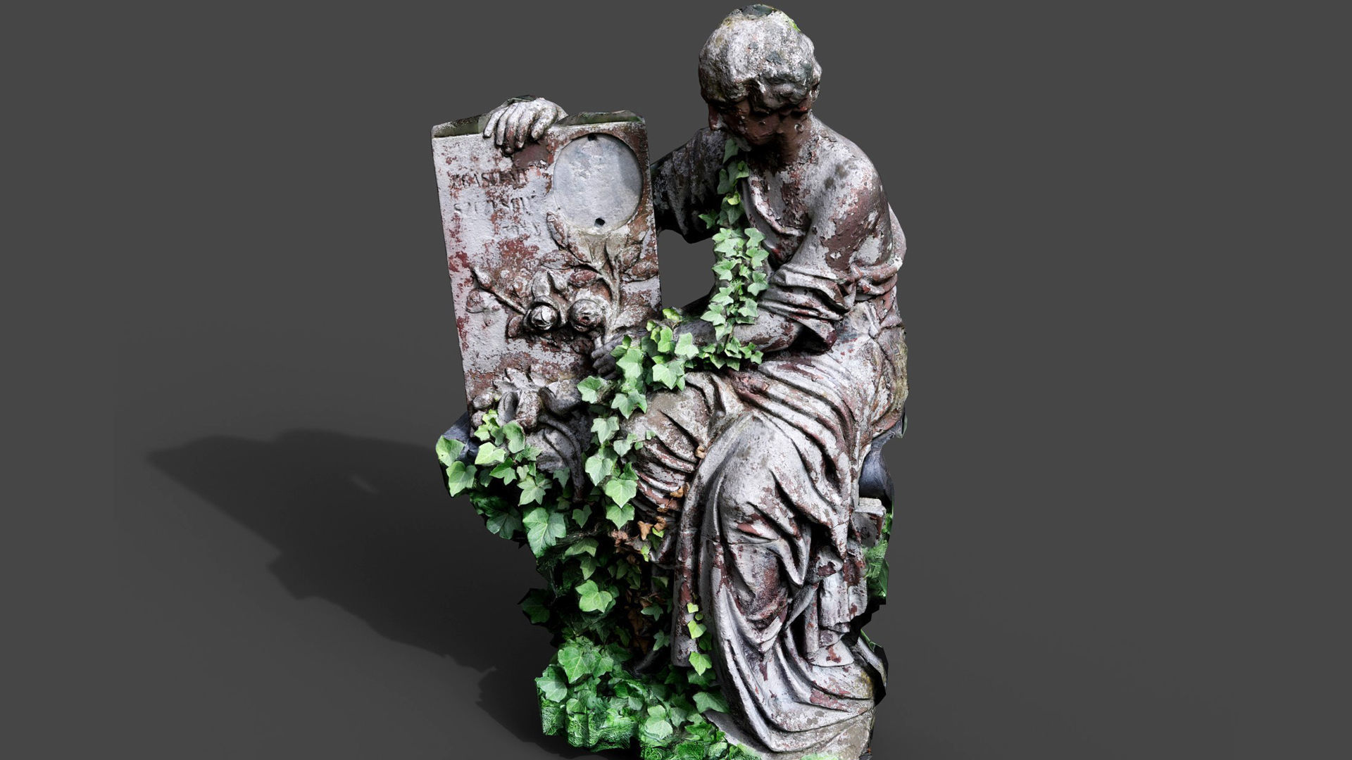 sculpture ancient monument abandoned ruins photogrammetry Low-poly 3D model_2