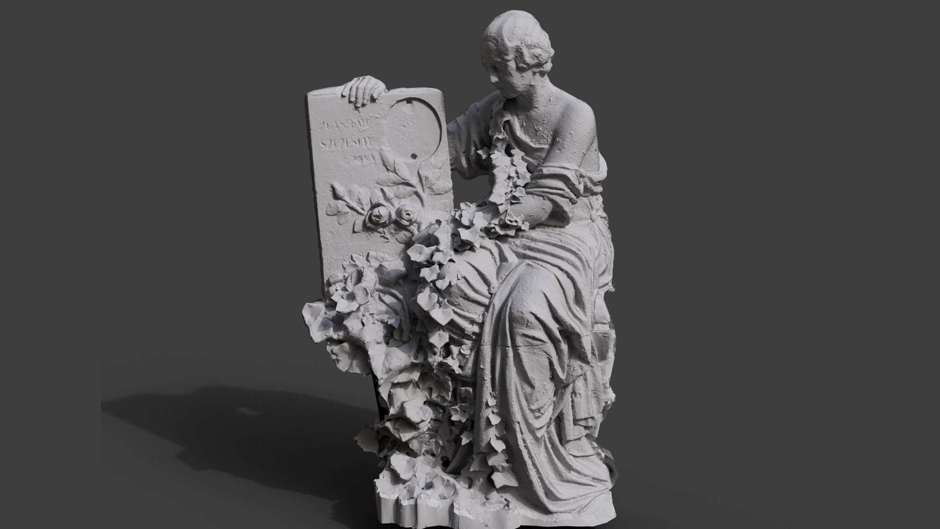 sculpture ancient monument abandoned ruins photogrammetry Low-poly 3D model_4