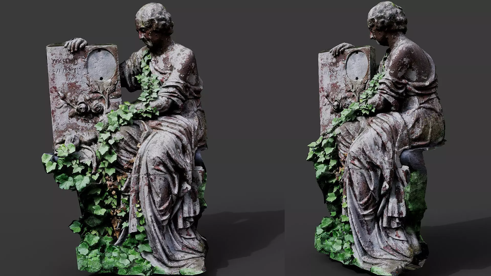 sculpture ancient monument abandoned ruins photogrammetry Low-poly 3D model_0