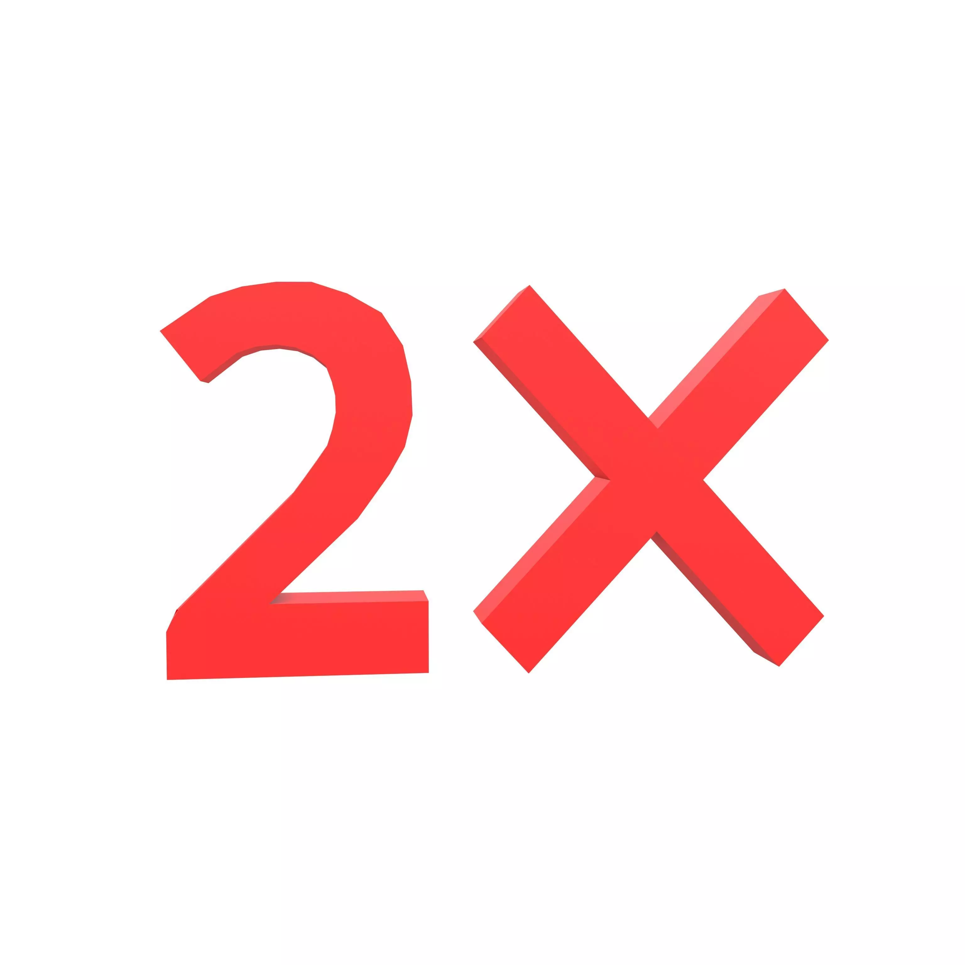 Bonus 2x Symbol v1 002 Low-poly 3D model_0