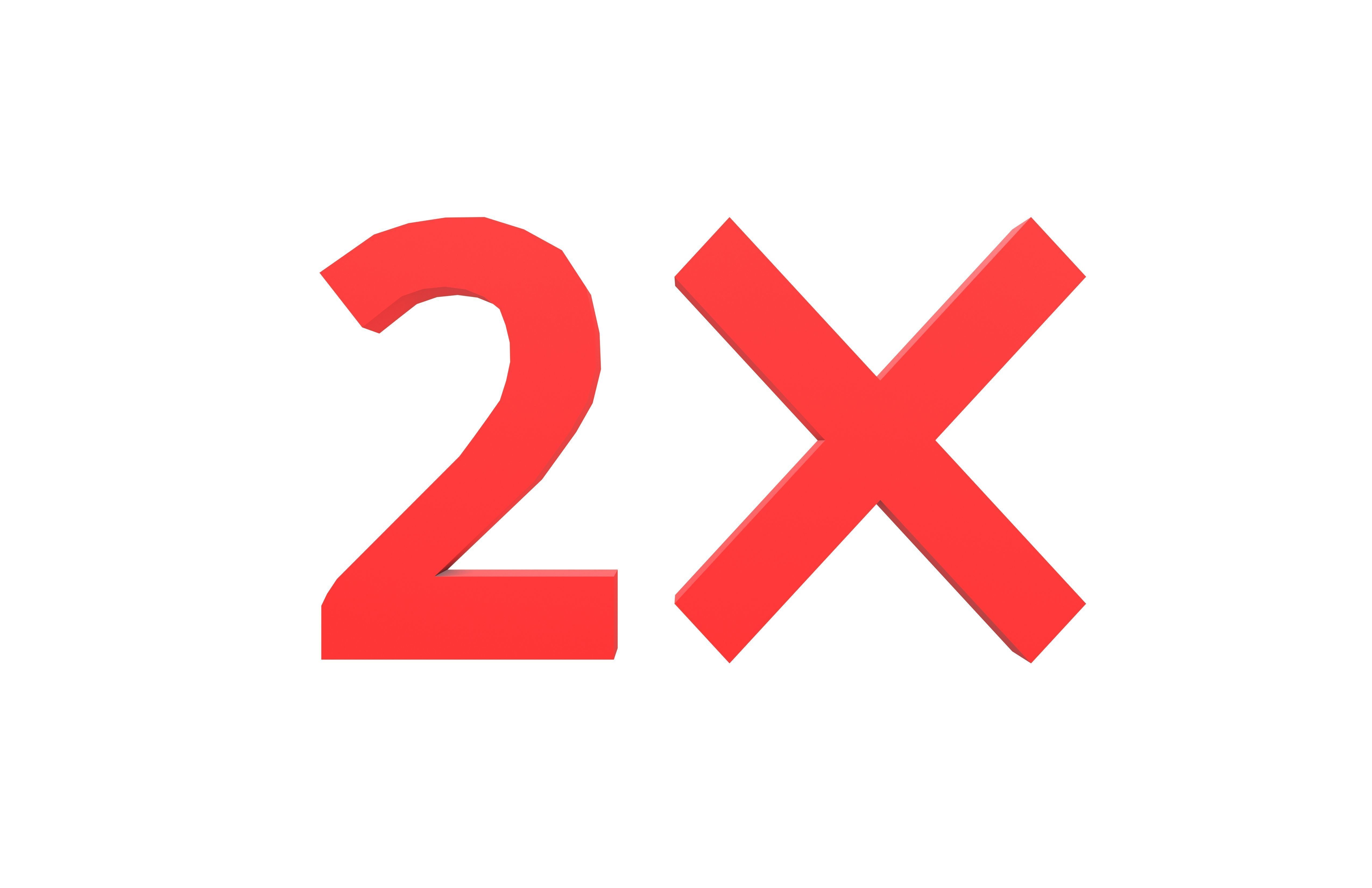 Bonus 2x Symbol v1 002 Low-poly 3D model_1