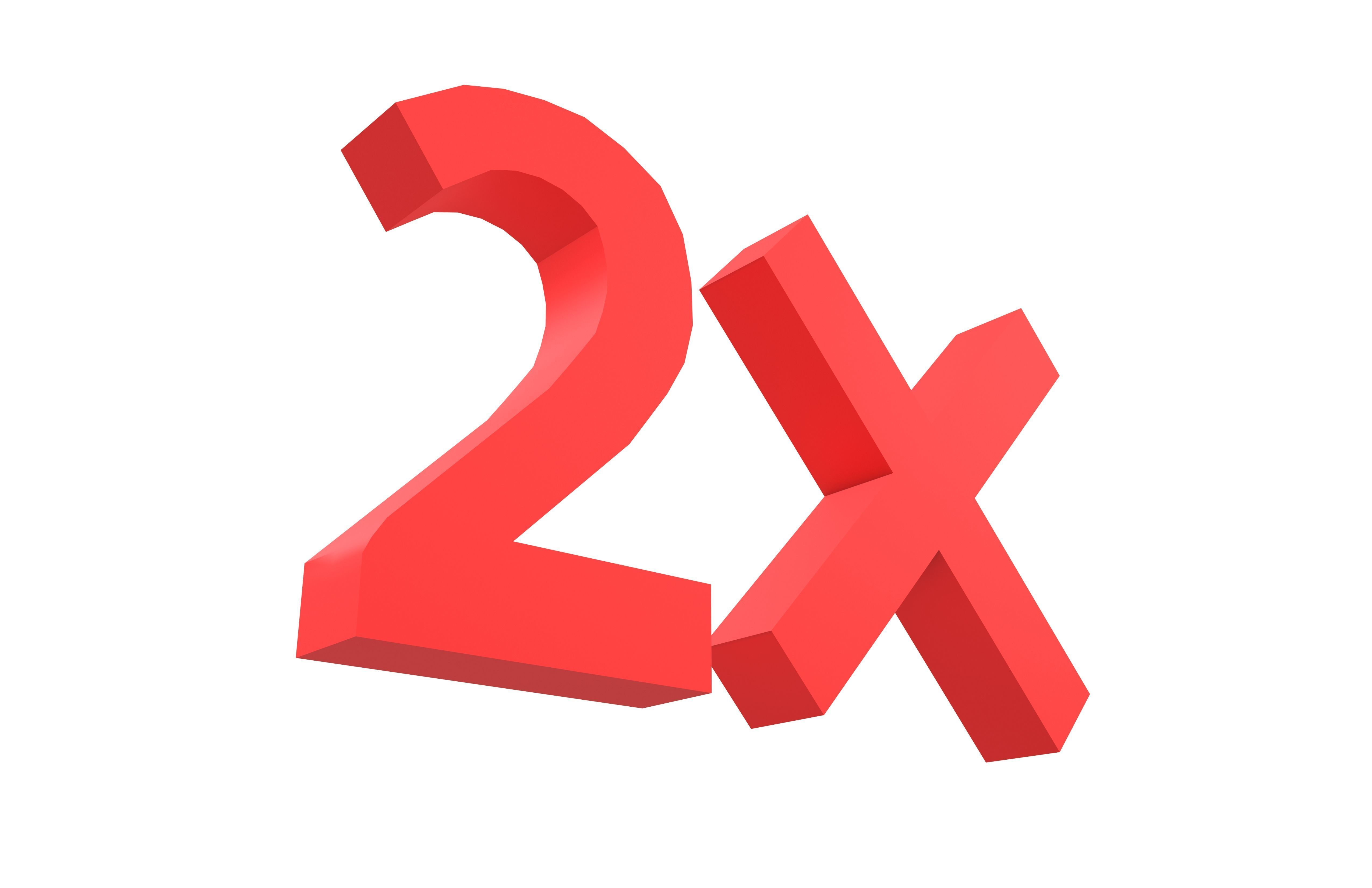 Bonus 2x Symbol v1 002 Low-poly 3D model_3