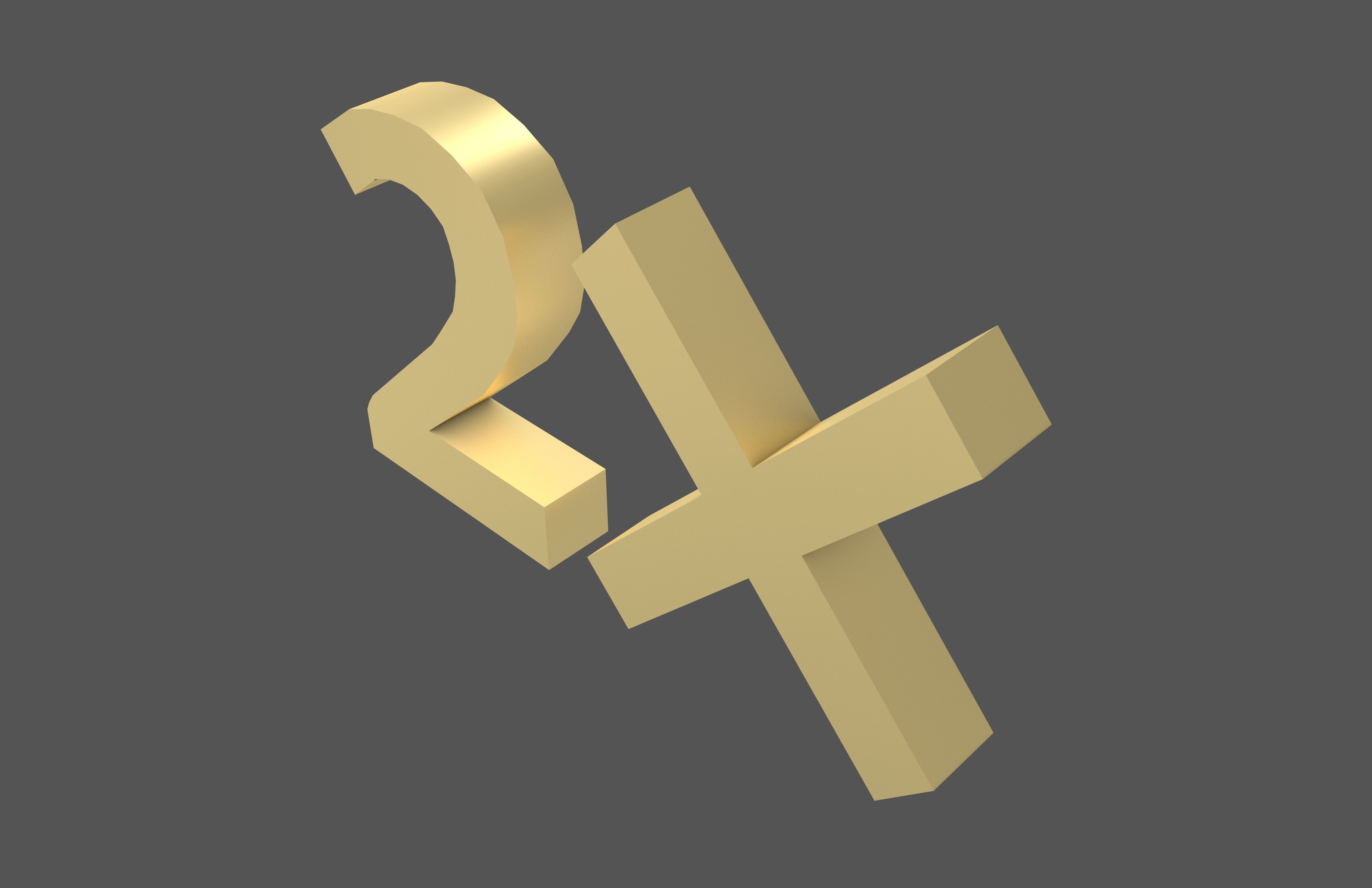 Bonus 2x Symbol v1 003 Low-poly 3D model_2
