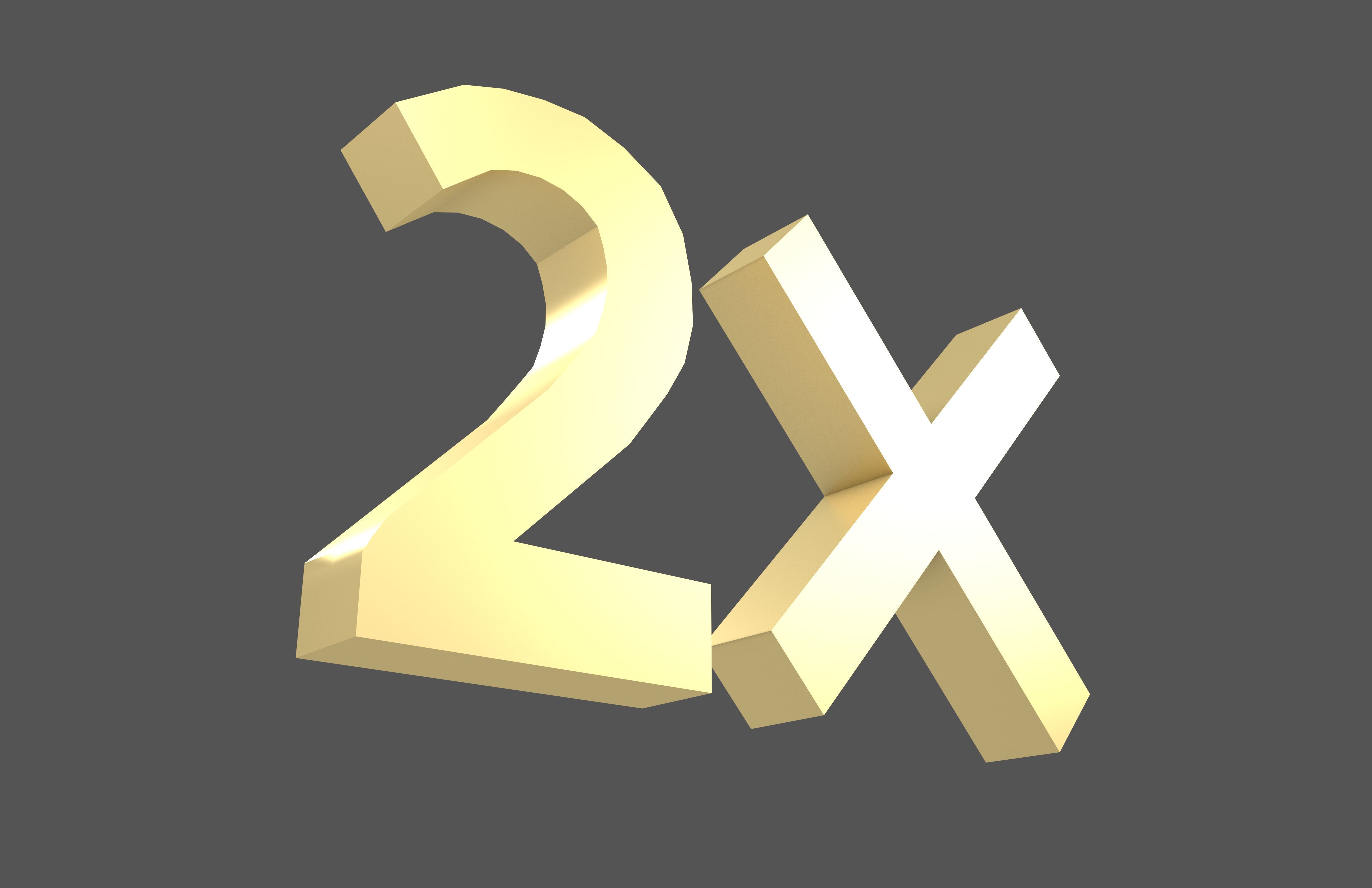 Bonus 2x Symbol v1 003 Low-poly 3D model_3