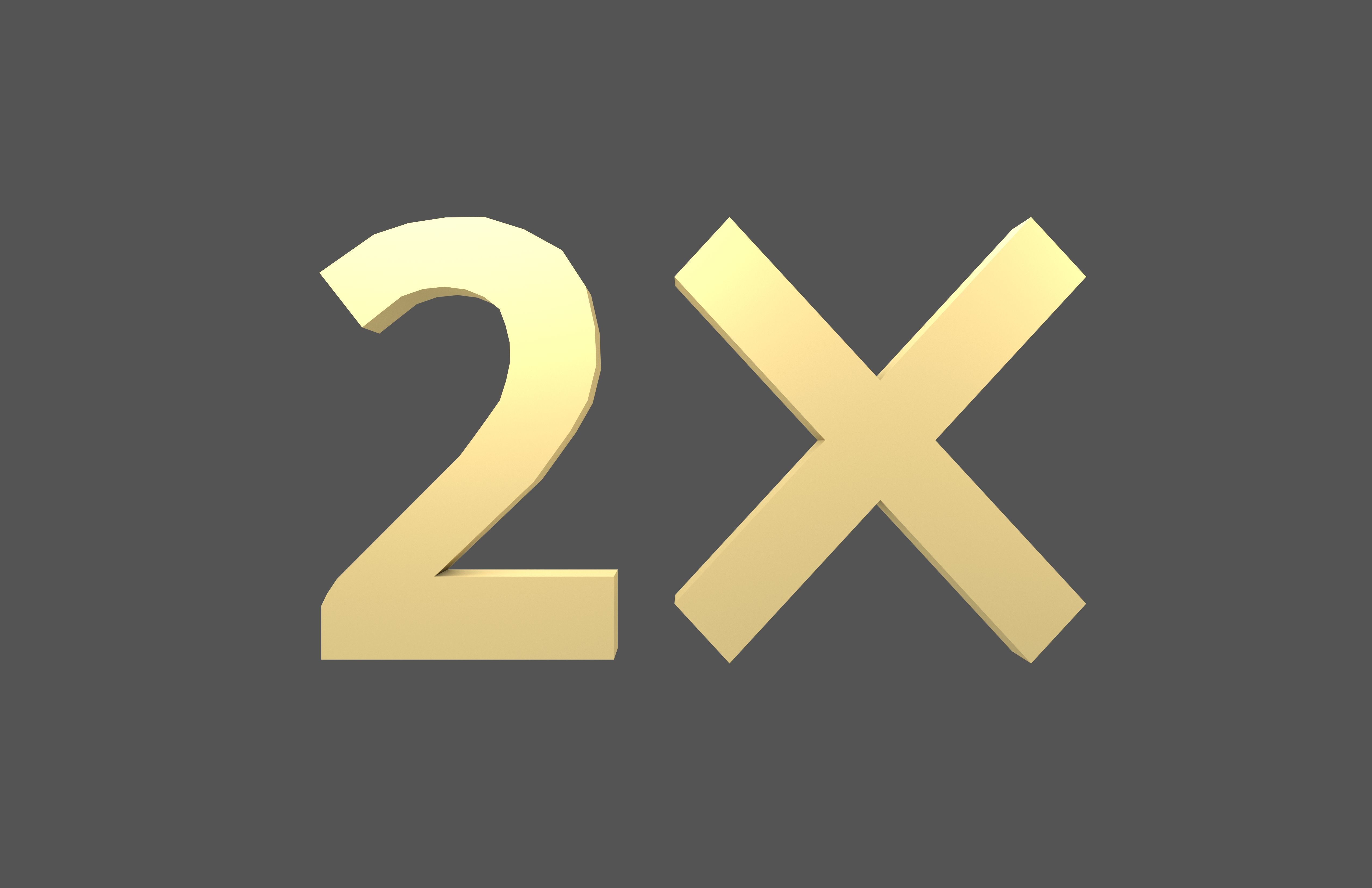 Bonus 2x Symbol v1 003 Low-poly 3D model_1