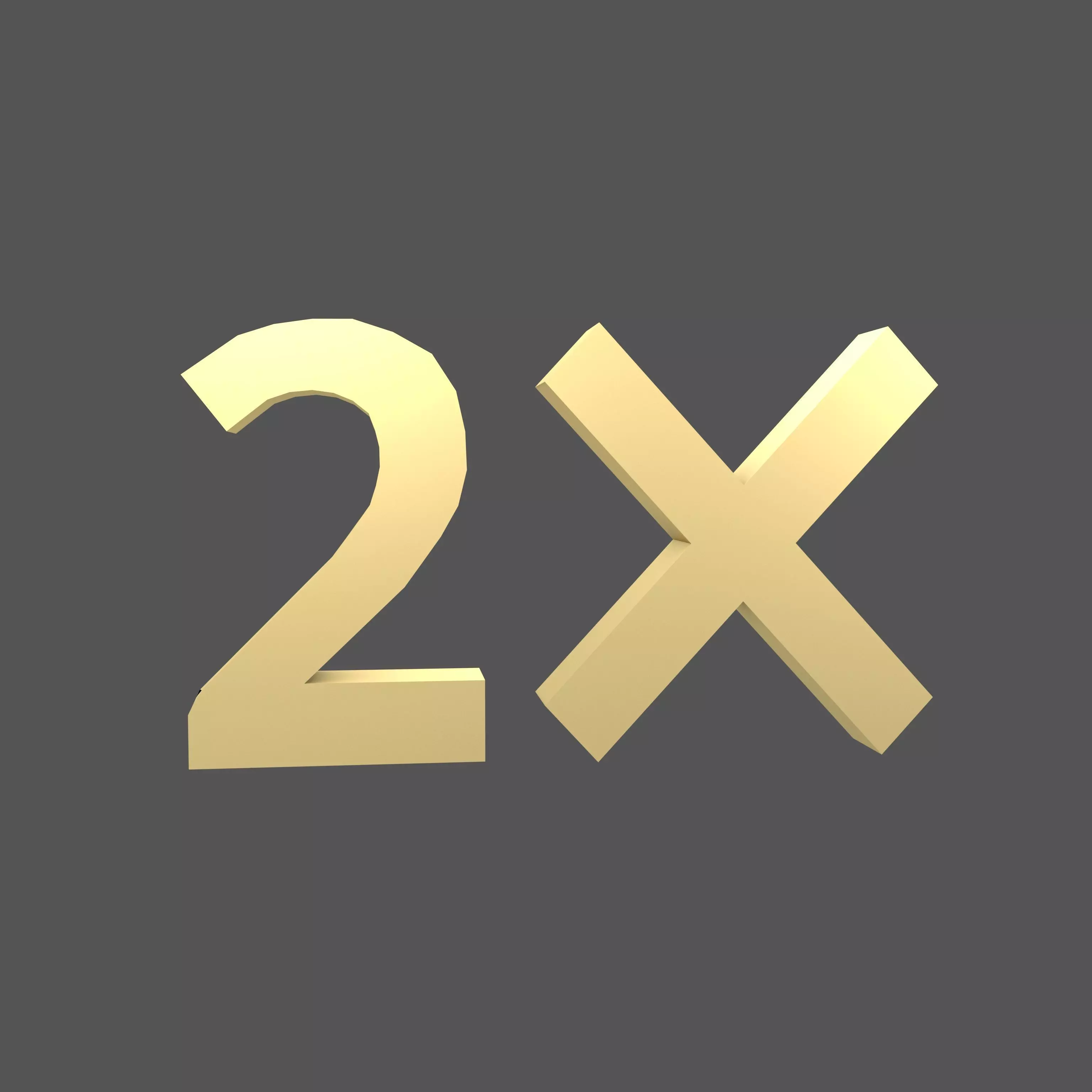 Bonus 2x Symbol v1 003 Low-poly 3D model_0