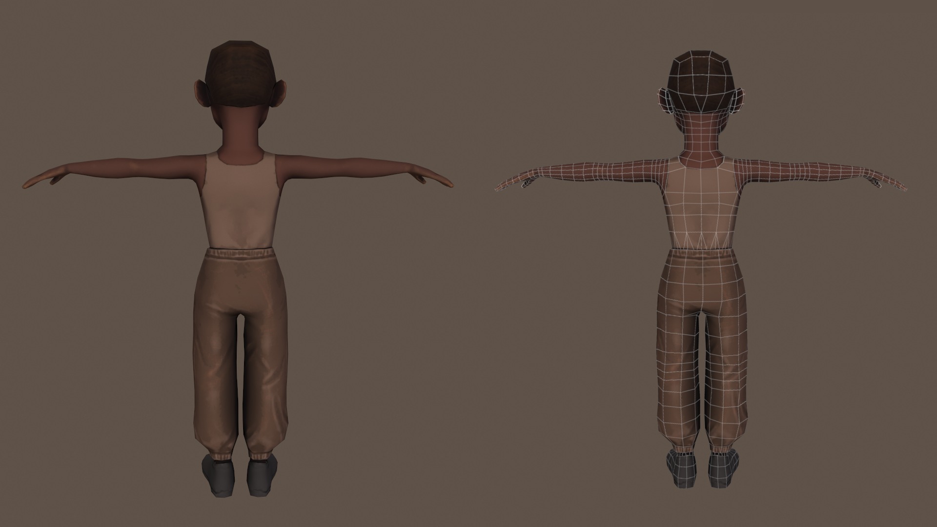 Low poly - Stylized Black Boy  Low-poly 3D model_3