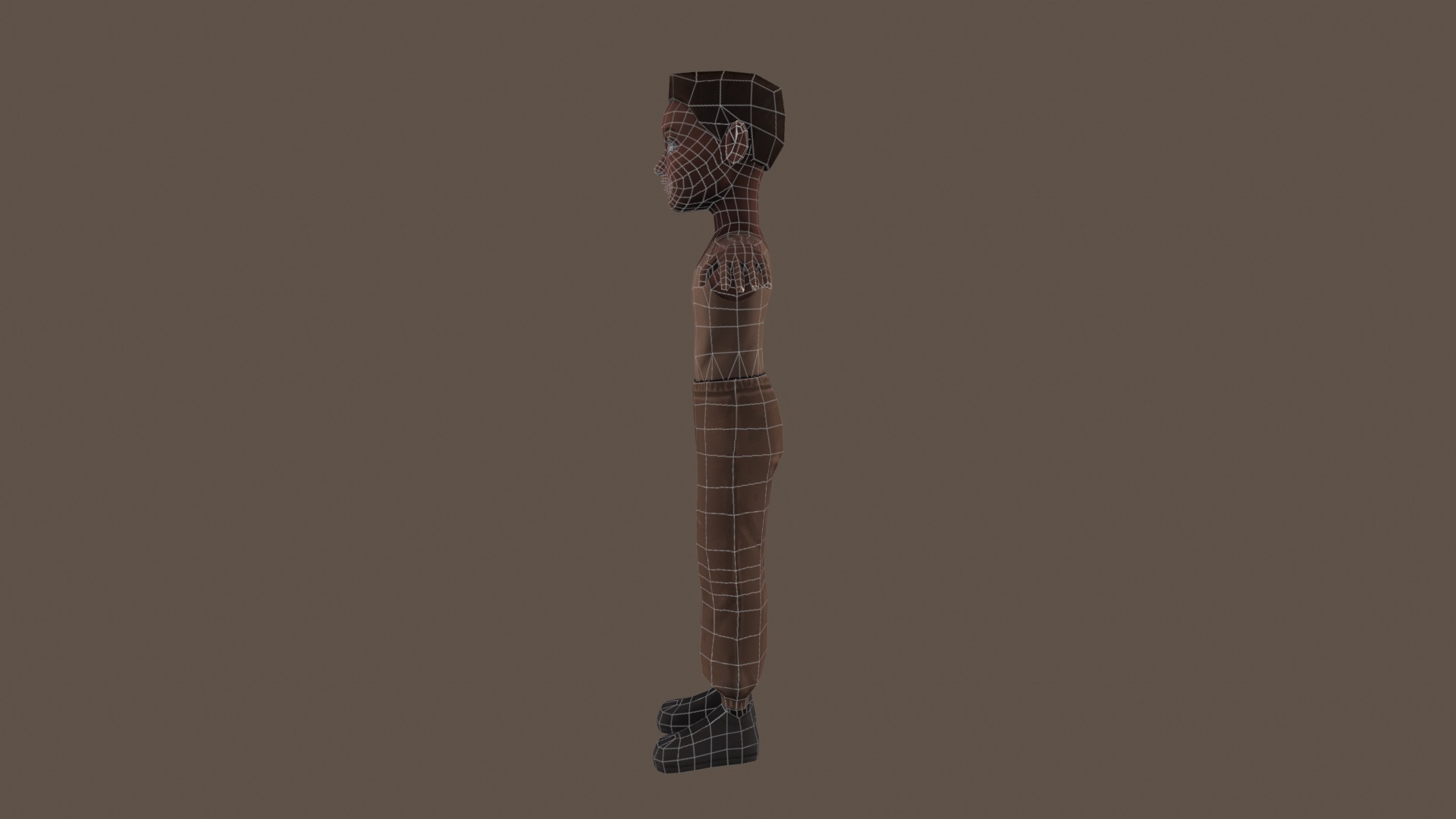 Low poly - Stylized Black Boy  Low-poly 3D model_4