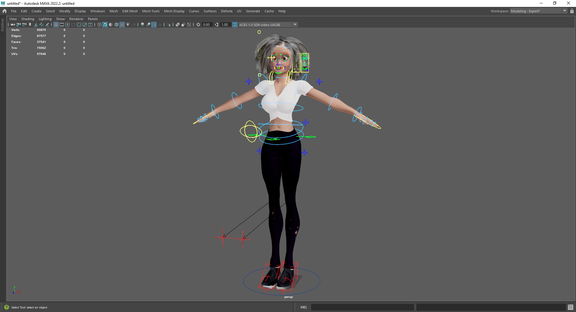 Modern Style Girl with short curly hair 3D character creation Low-poly 3D model_22