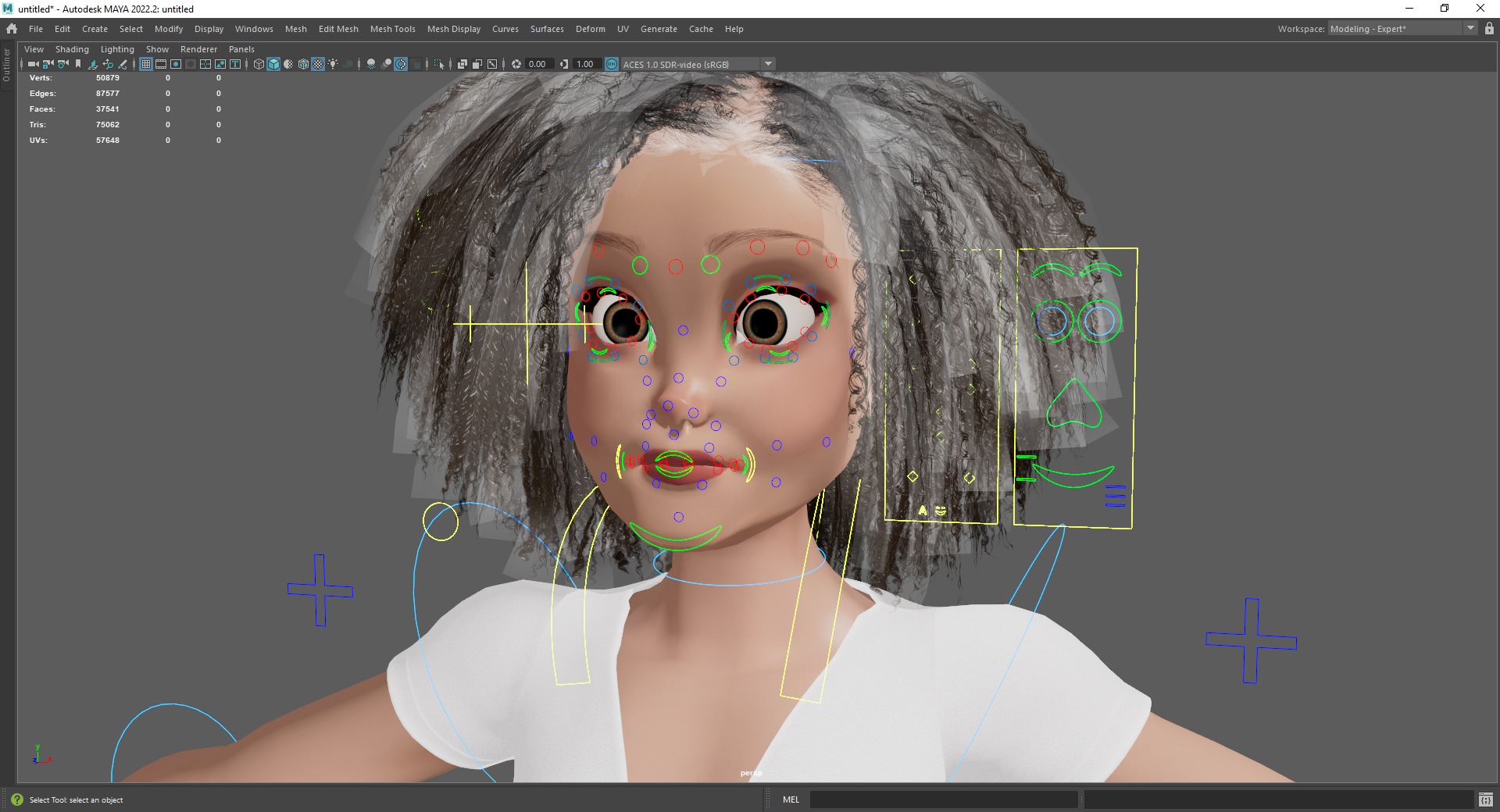 Modern Style Girl with short curly hair 3D character creation Low-poly 3D model_23