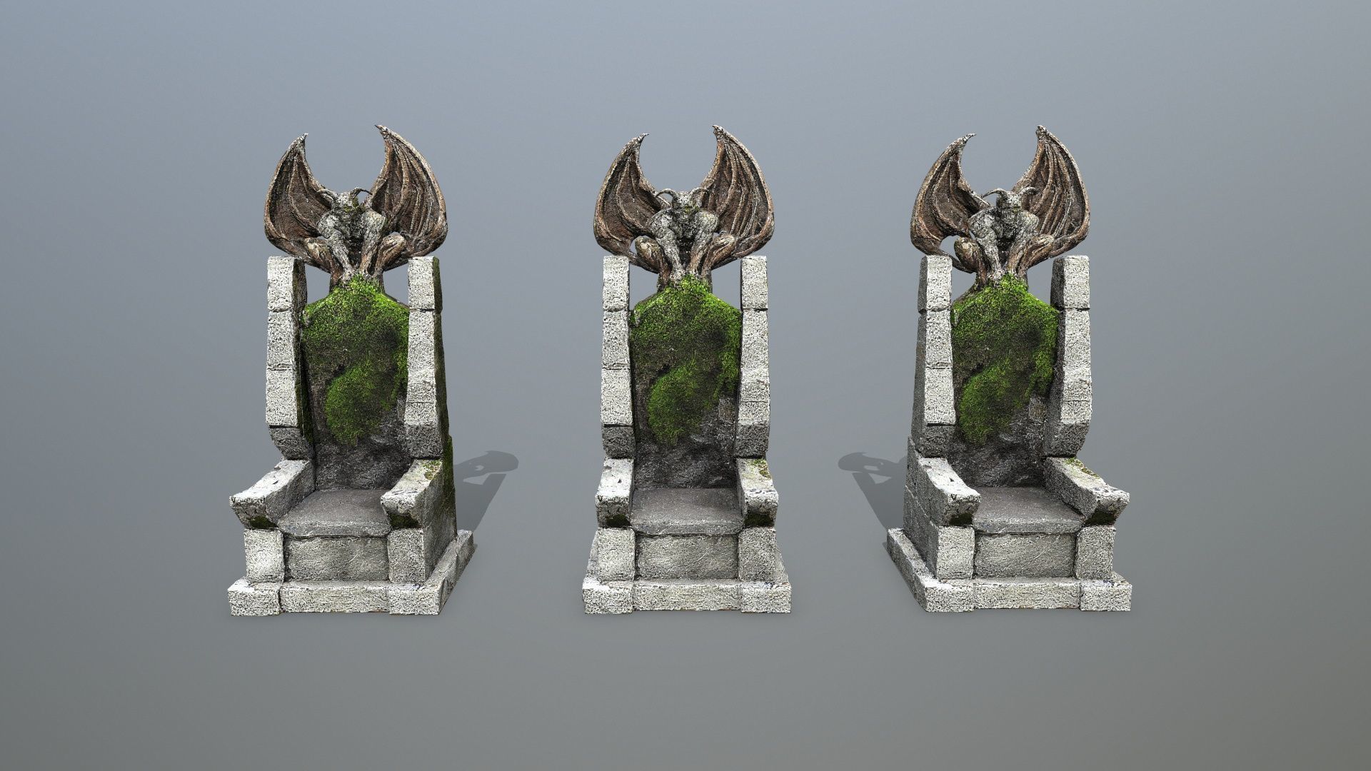 Devil Stone Throne Low-poly 3D model_12