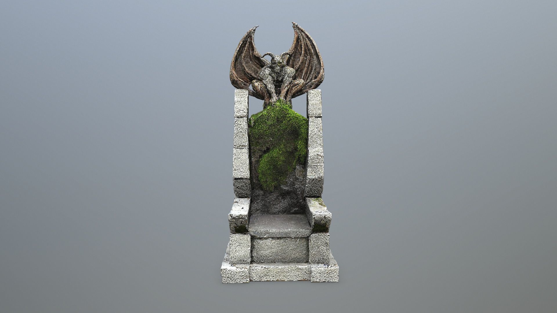 Devil Stone Throne Low-poly 3D model_11