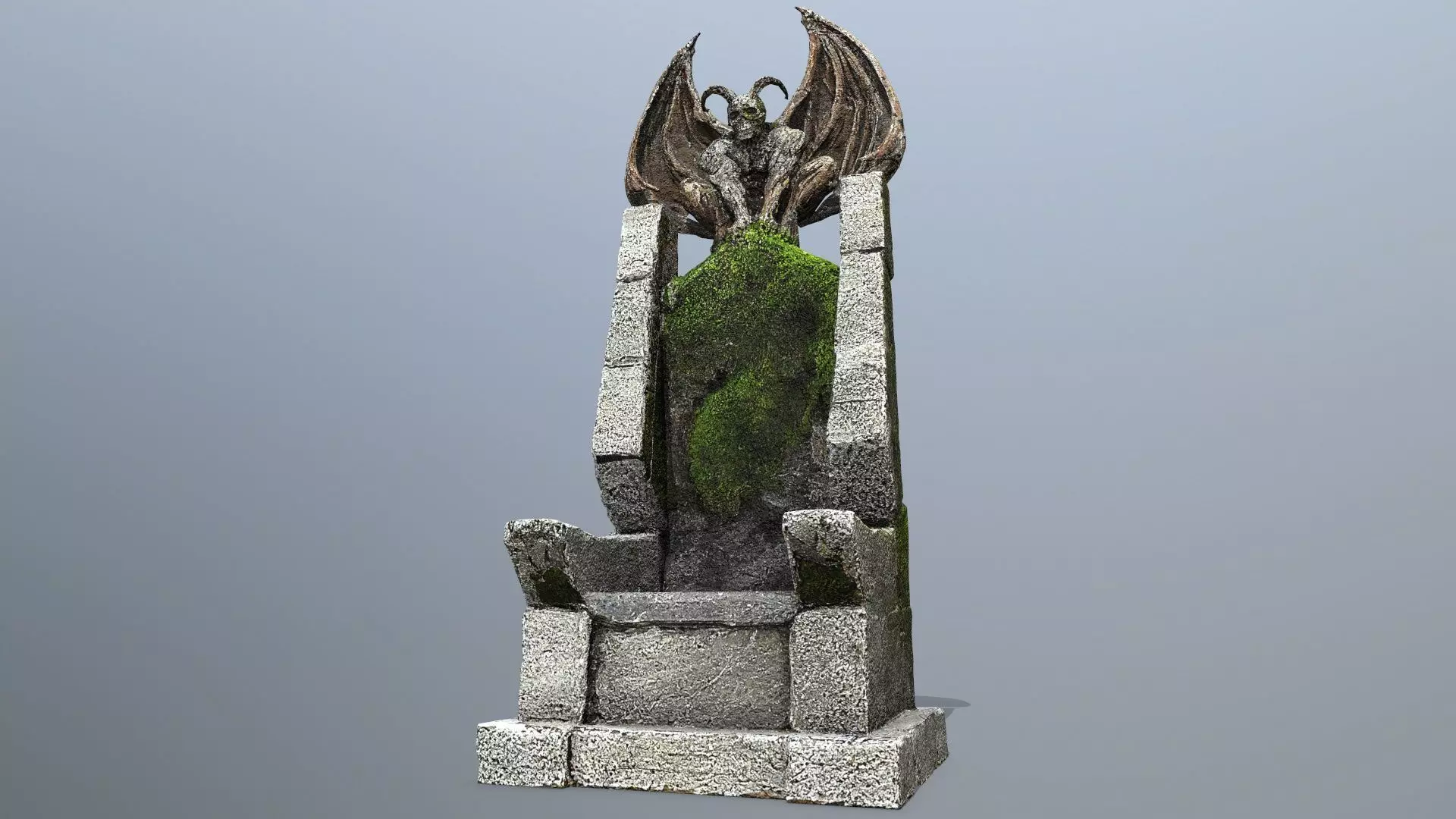 Devil Stone Throne Low-poly 3D model_0