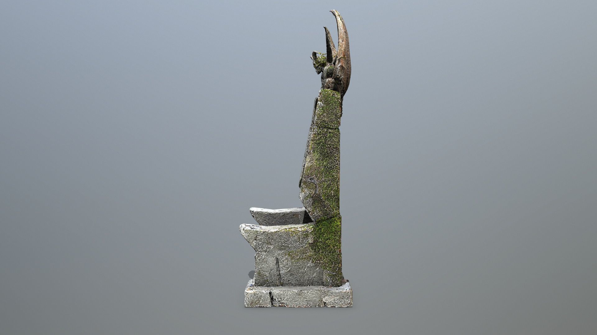 Devil Stone Throne Low-poly 3D model_5