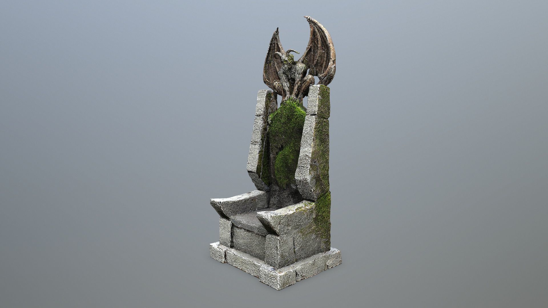 Devil Stone Throne Low-poly 3D model_4