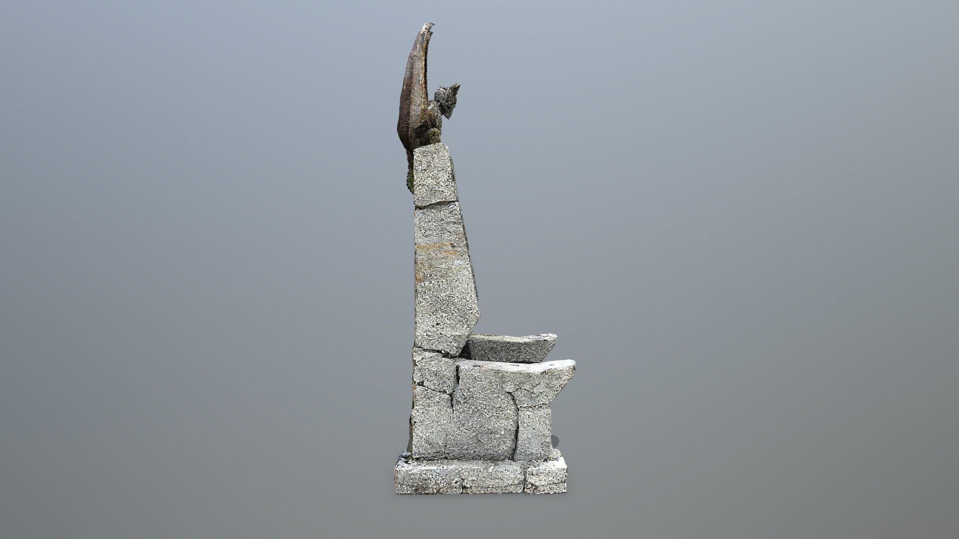 Devil Stone Throne Low-poly 3D model_9