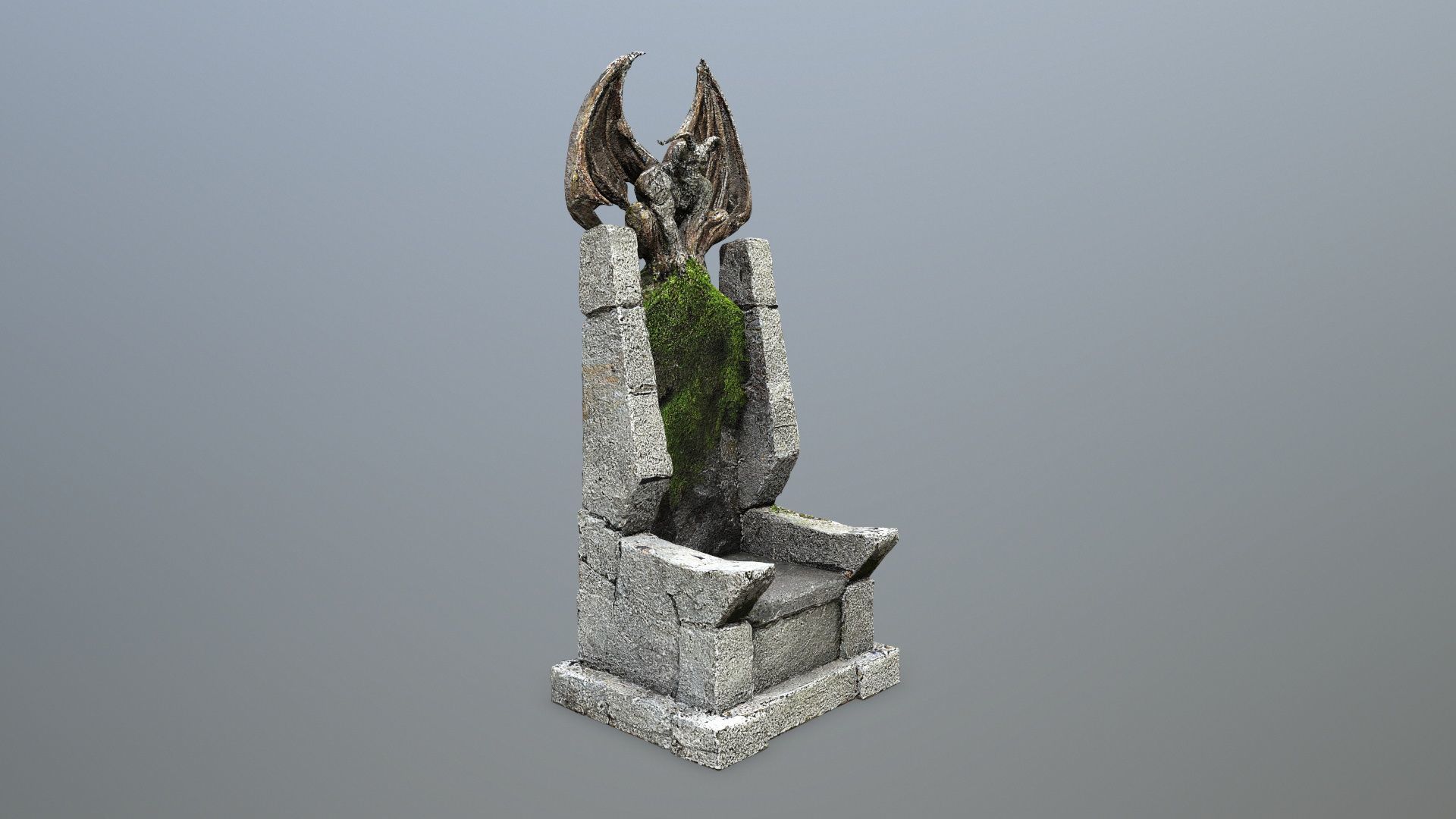Devil Stone Throne Low-poly 3D model_10