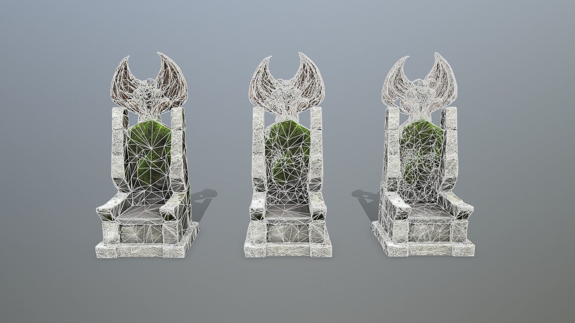 Devil Stone Throne Low-poly 3D model_13