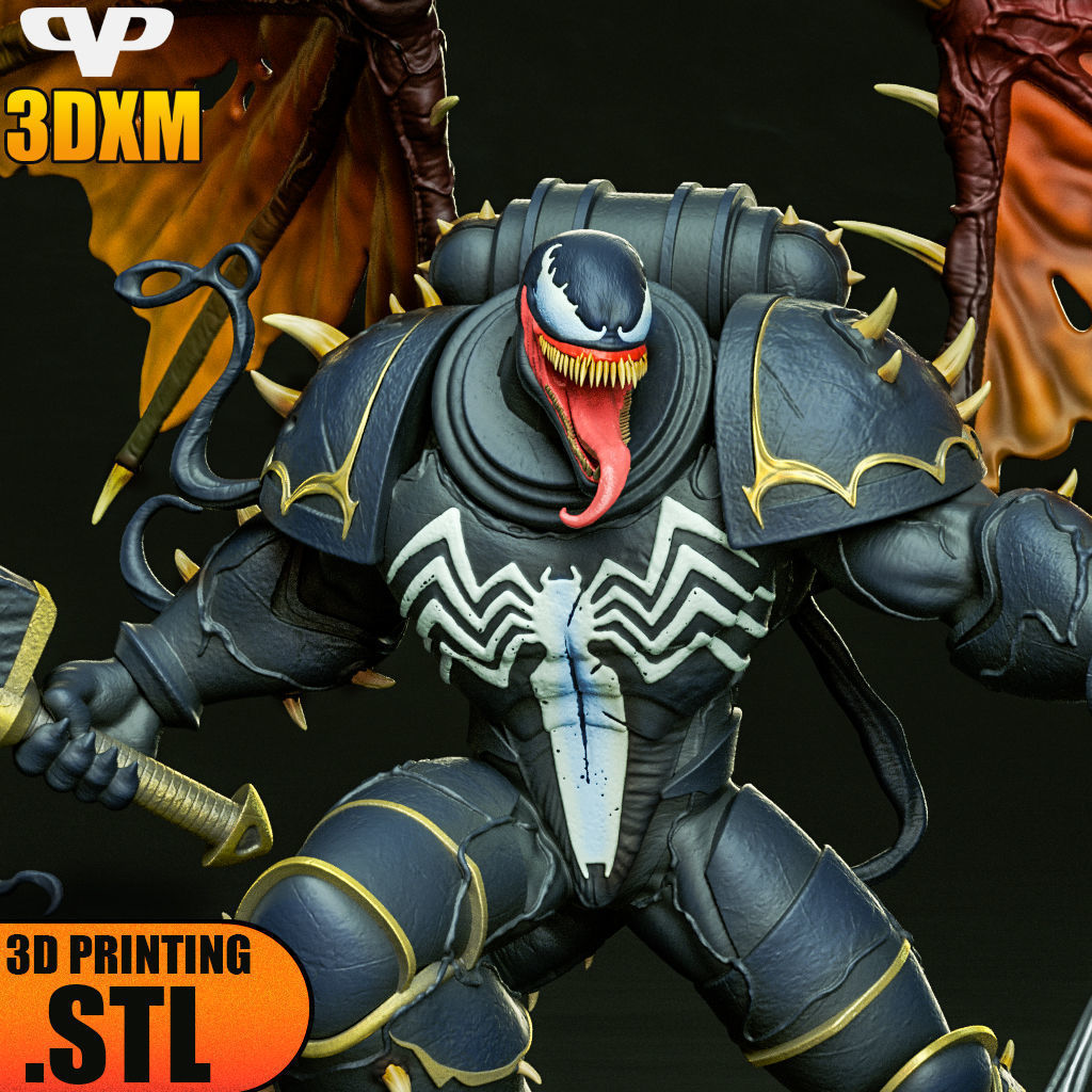 Venom STL for 3D Printing ChibiSTL 3DXM 3D print model_2