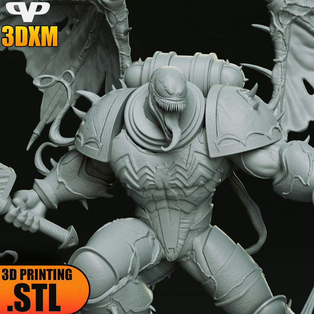 Venom STL for 3D Printing ChibiSTL 3DXM 3D print model_6