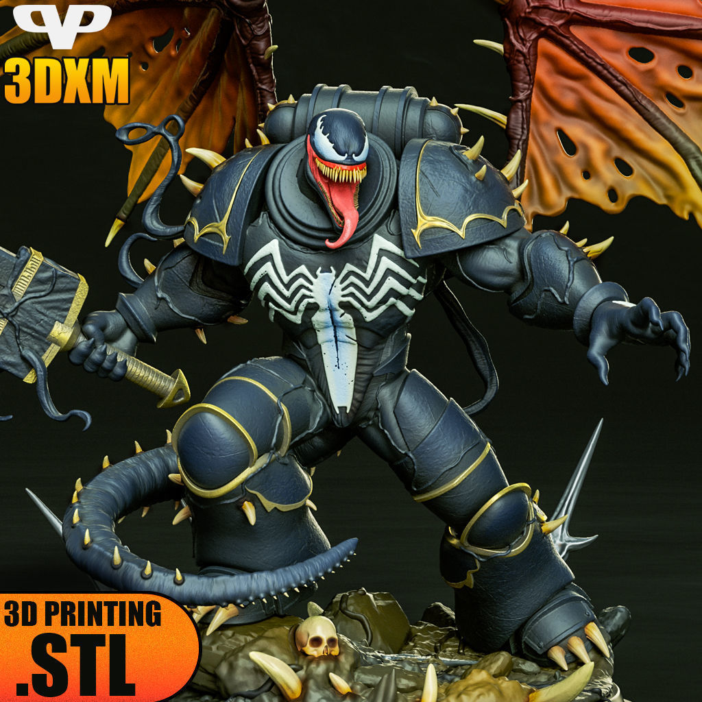 Venom STL for 3D Printing ChibiSTL 3DXM 3D print model_1