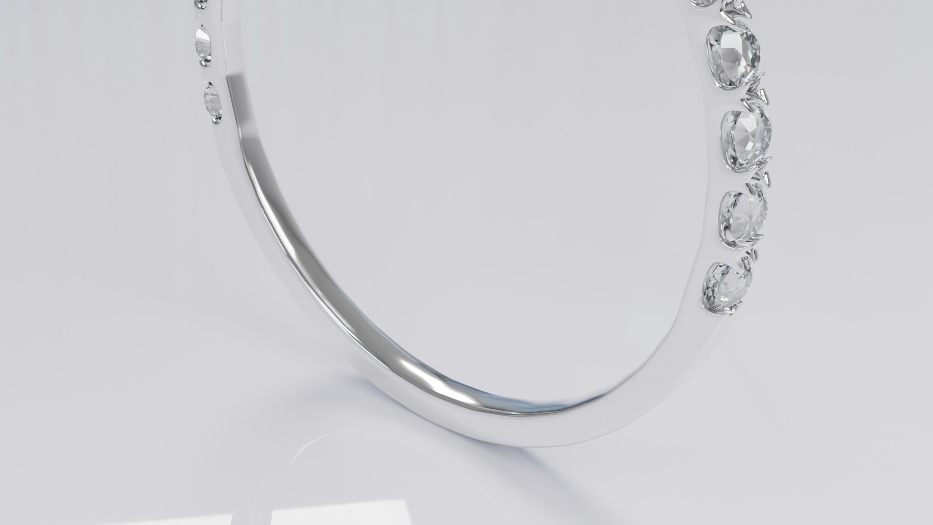 Platinum Ring with Square Dimond 3D model_15