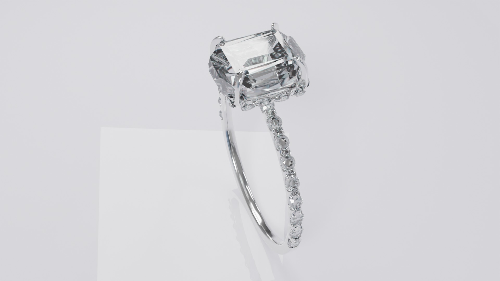 Platinum Ring with Square Dimond 3D model_22