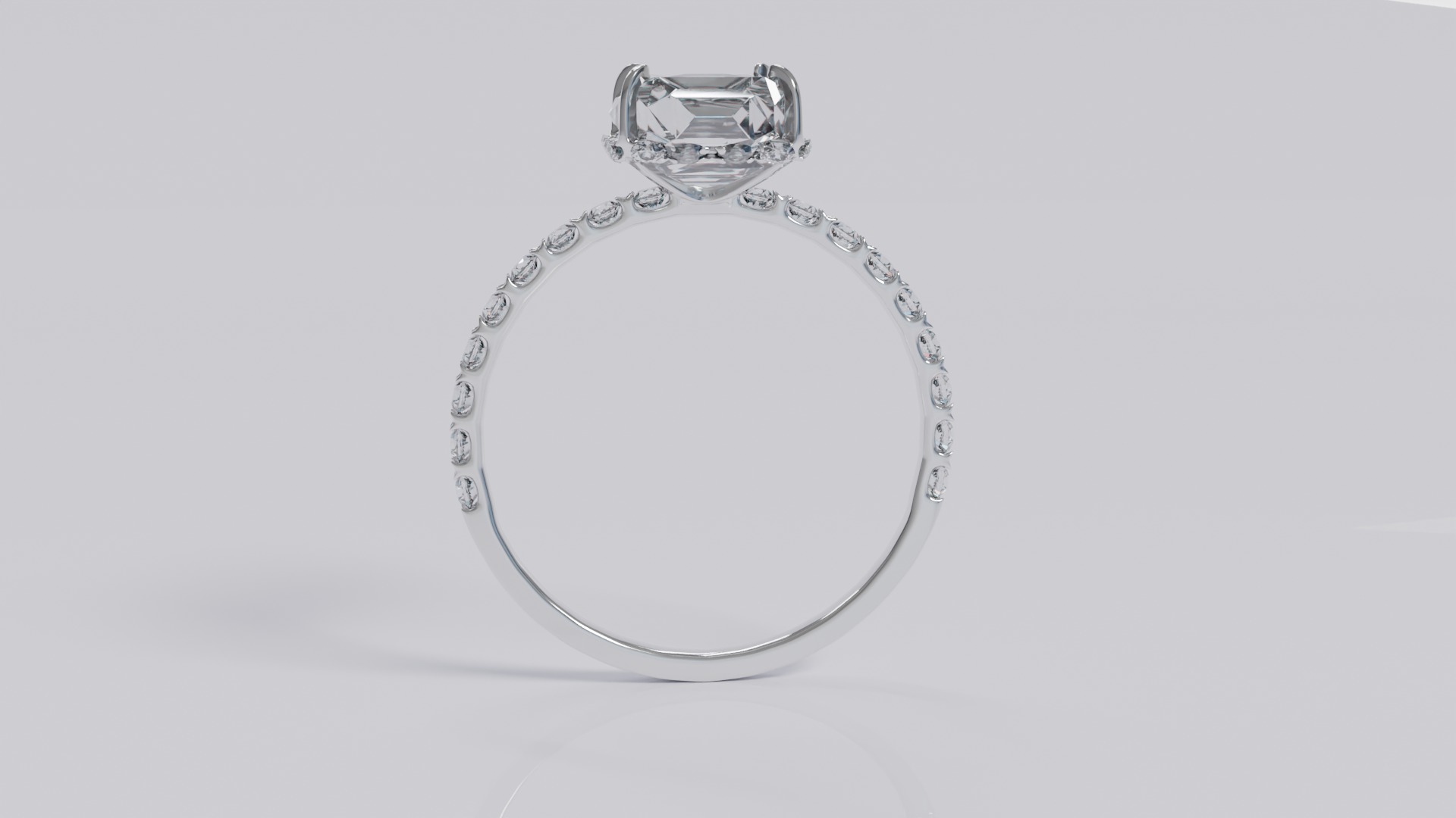 Platinum Ring with Square Dimond 3D model_17