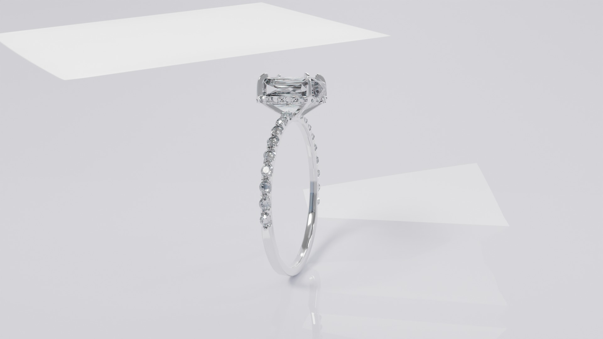 Platinum Ring with Square Dimond 3D model_16