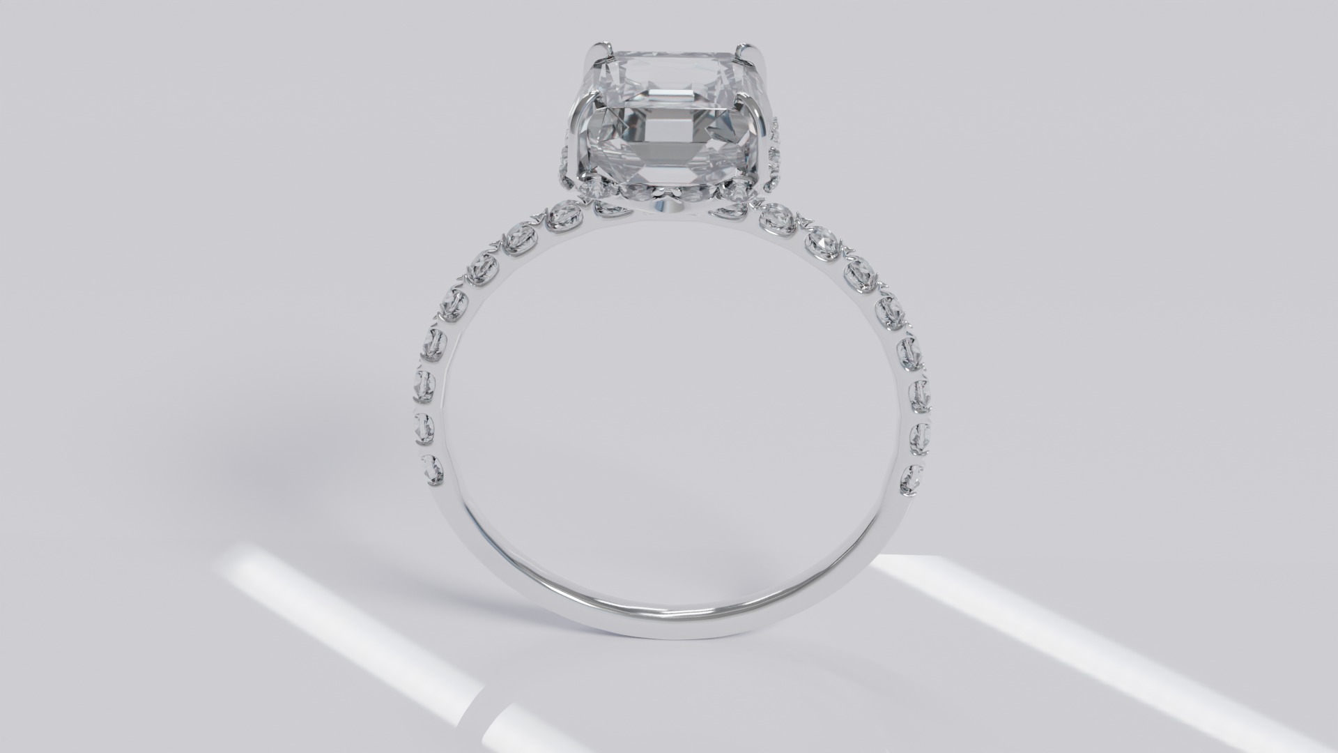 Platinum Ring with Square Dimond 3D model_21