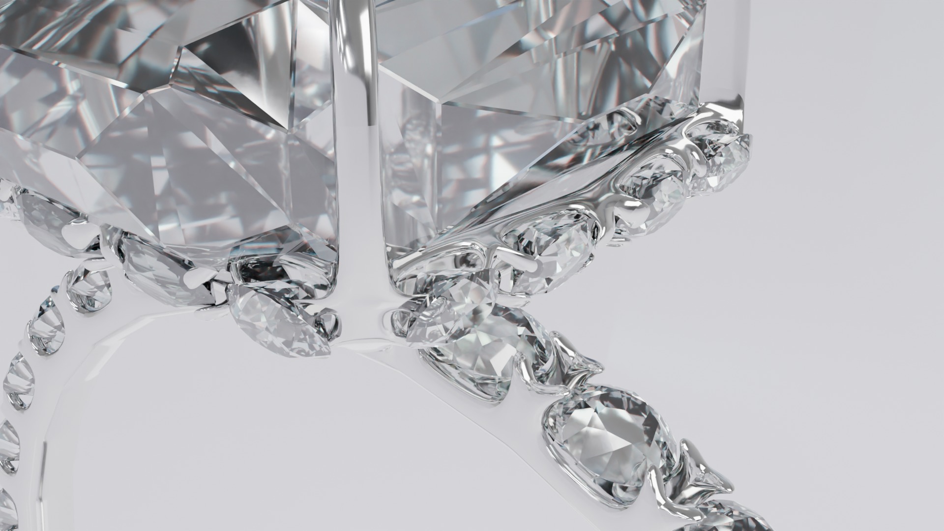 Platinum Ring with Square Dimond 3D model_5