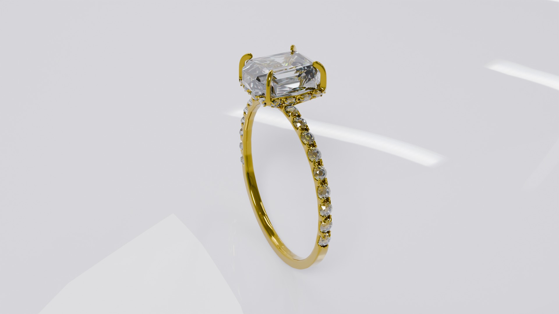 Platinum Ring with Square Dimond 3D model_19