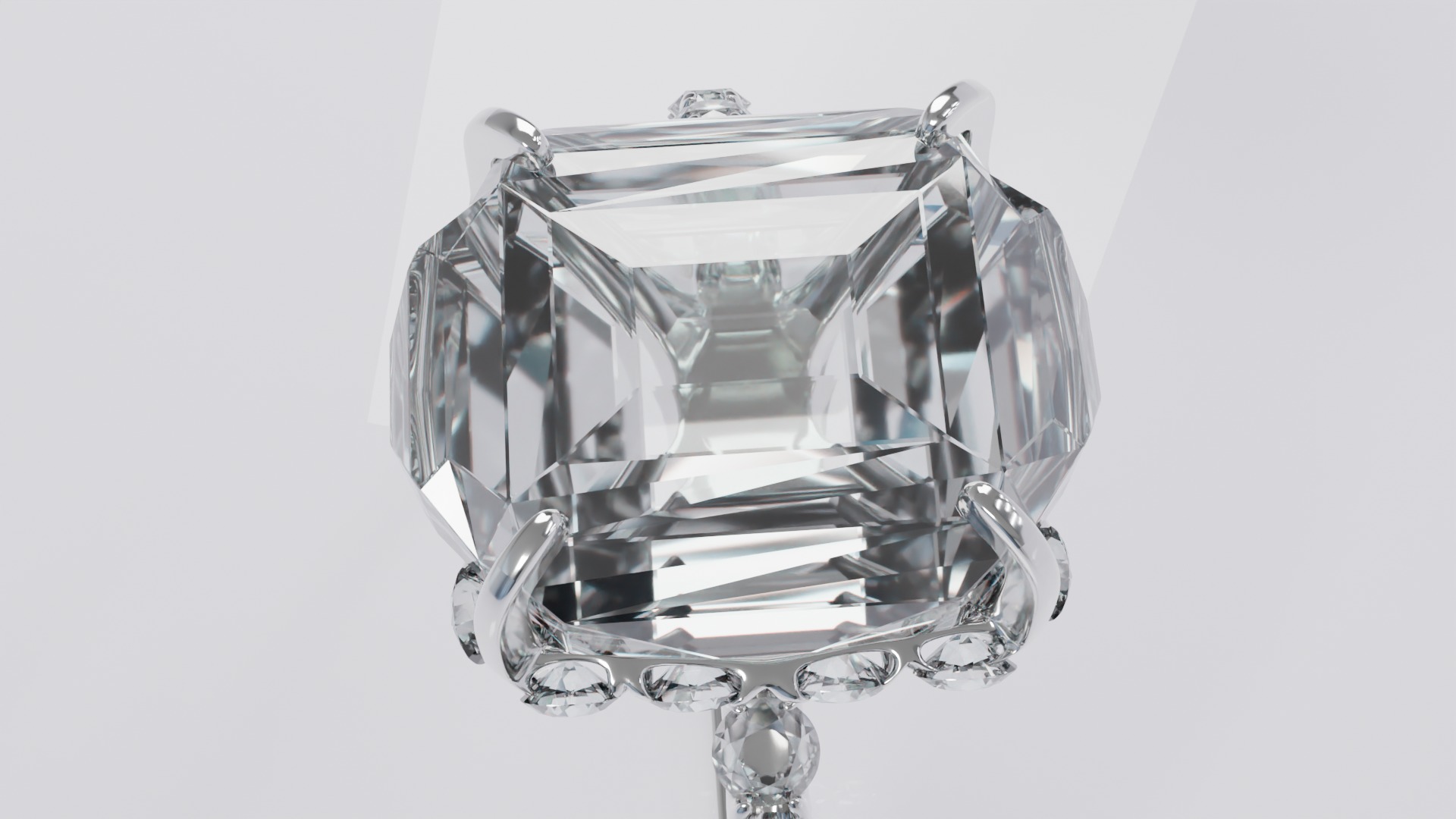 Platinum Ring with Square Dimond 3D model_23