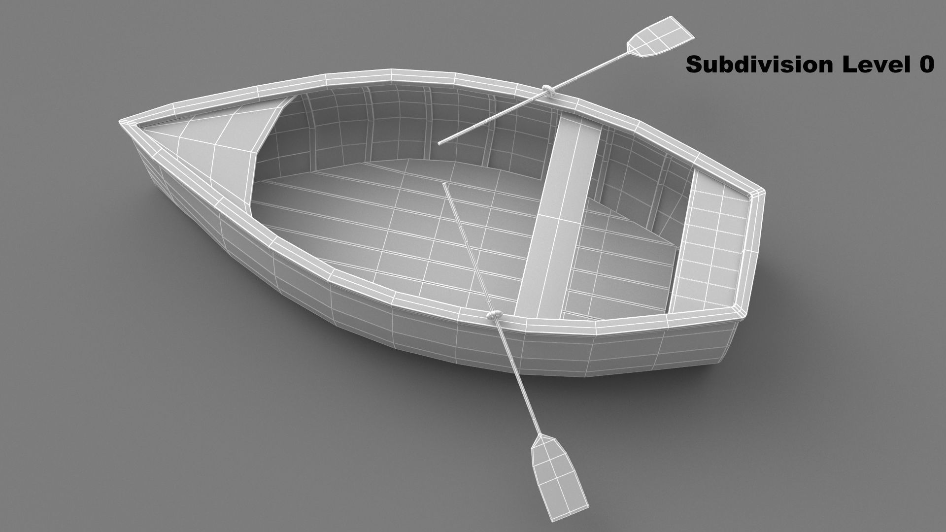 Wooden Rowboat 01 3D model_14