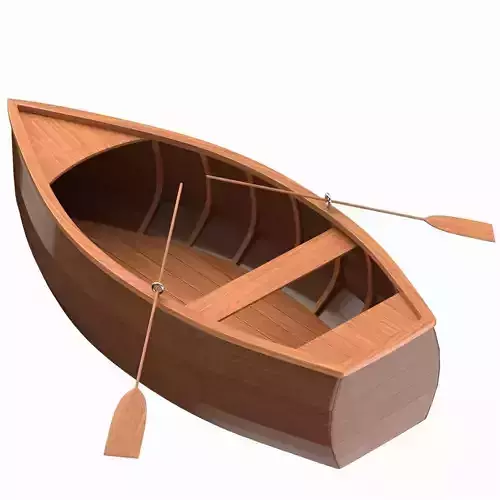 Wooden Rowboat 01