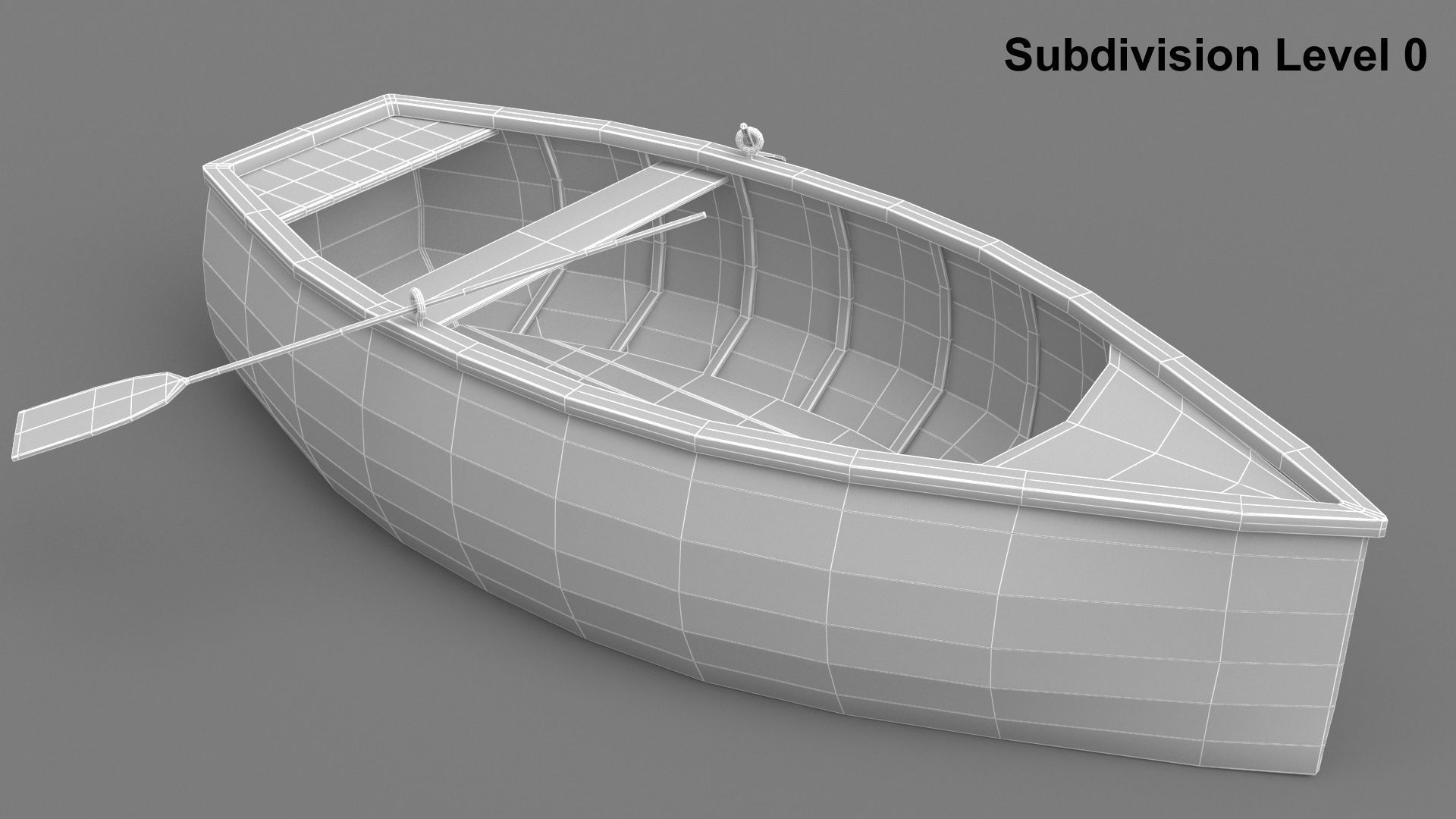 Wooden Rowboat 01 3D model_11