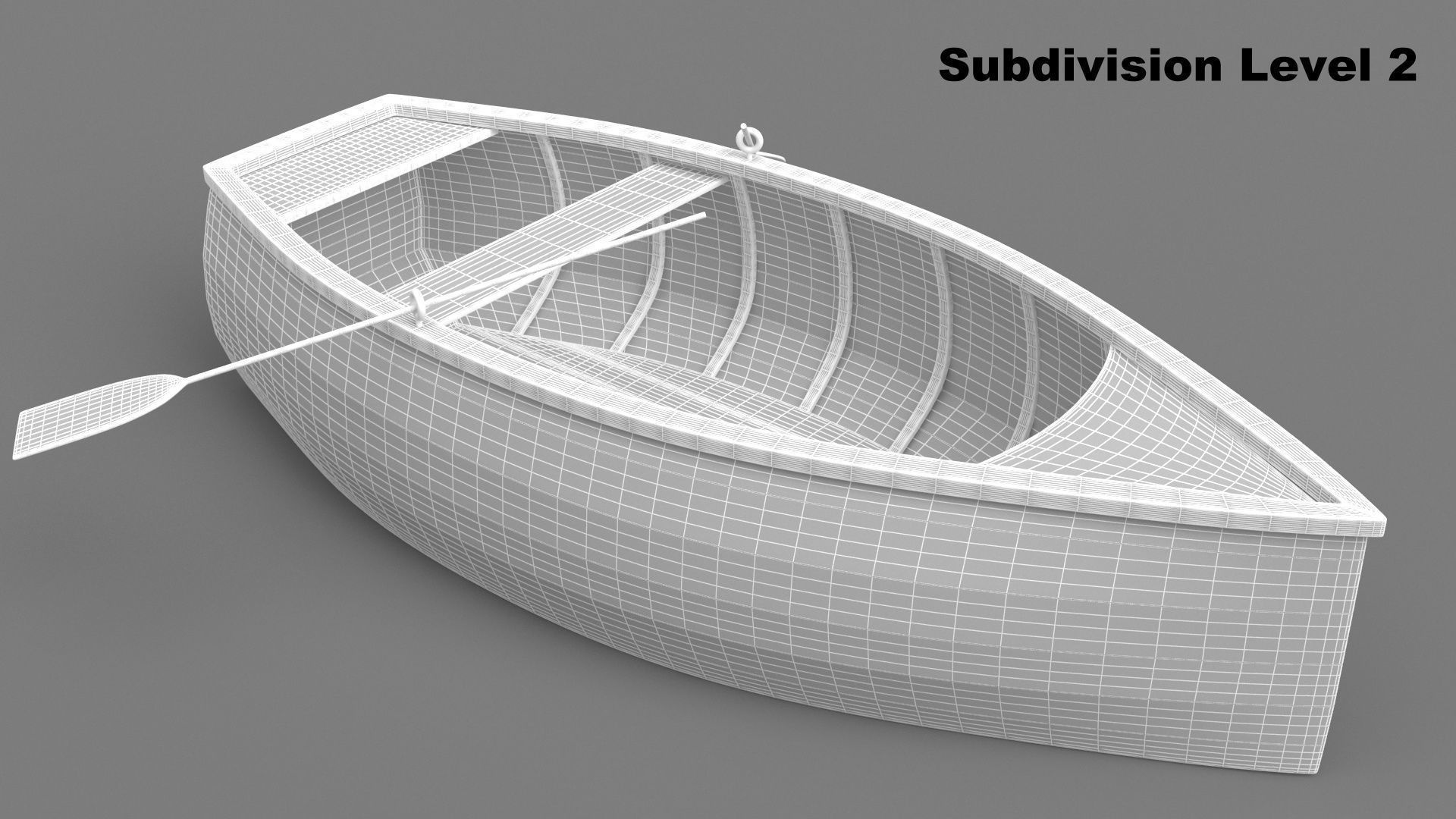 Wooden Rowboat 01 3D model_13